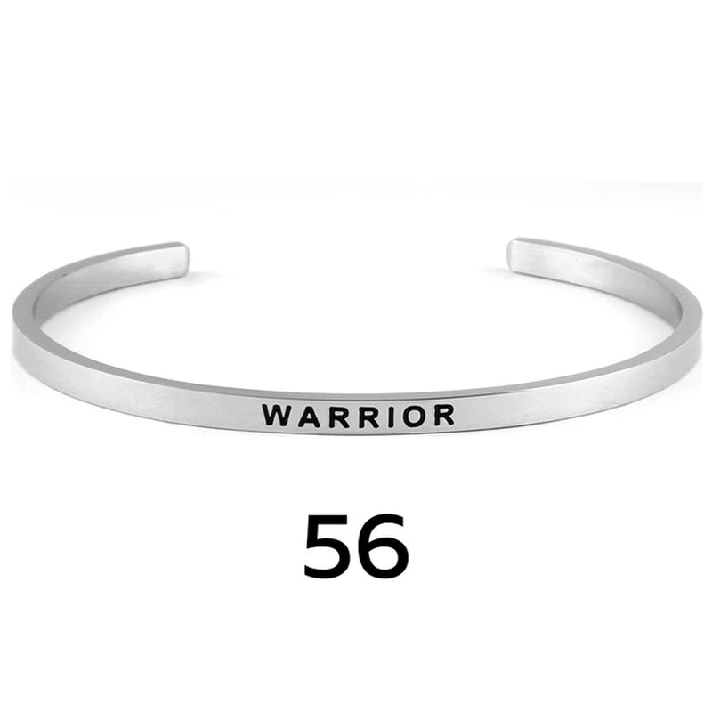 Women Stainless Steel Bangle Inspirational Bracelets Custom Mantra Cuff Band Jewelry Gift for Women