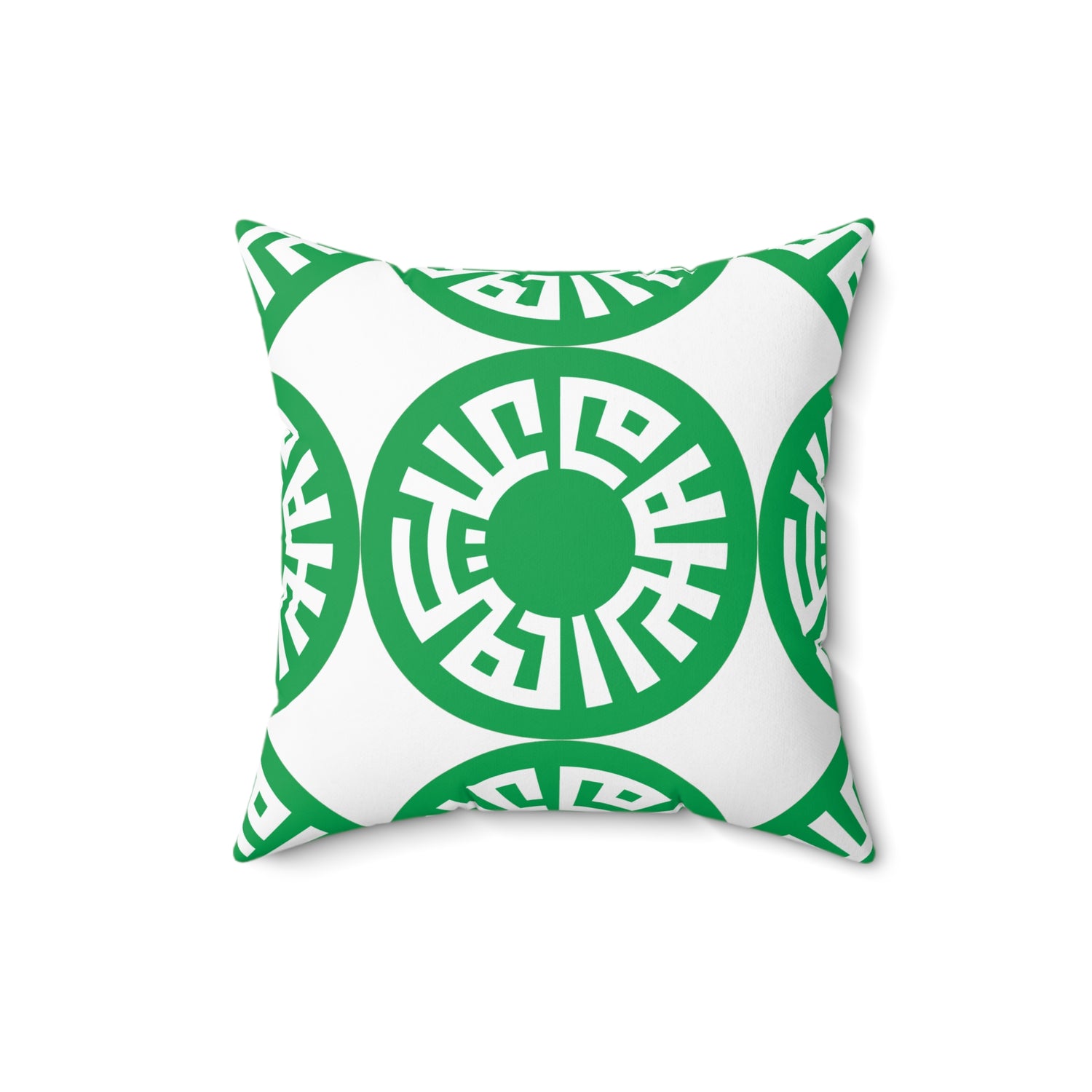 "Salam" Spun Polyester Square Pillow- Green
