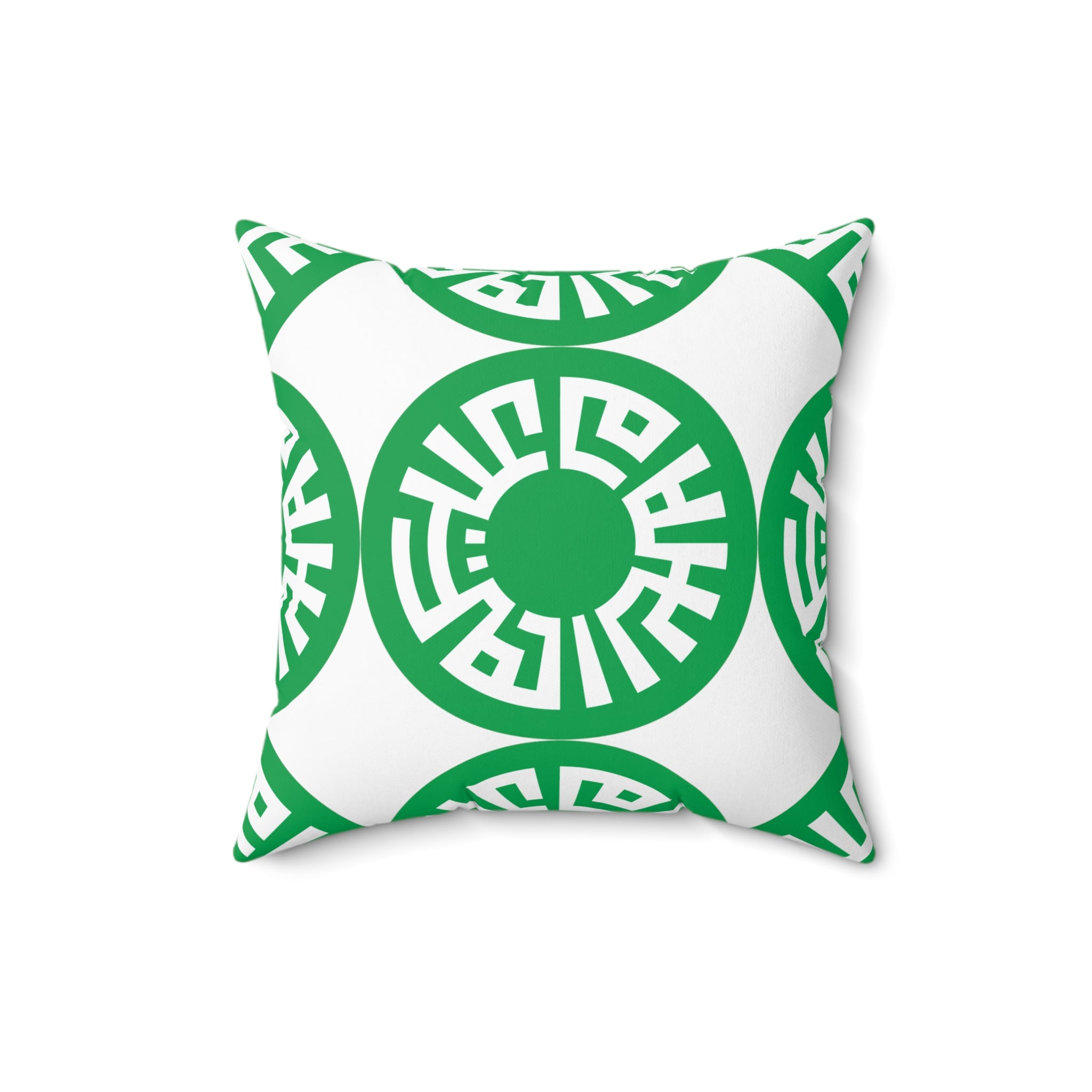 "Salam" Spun Polyester Square Pillow- Green