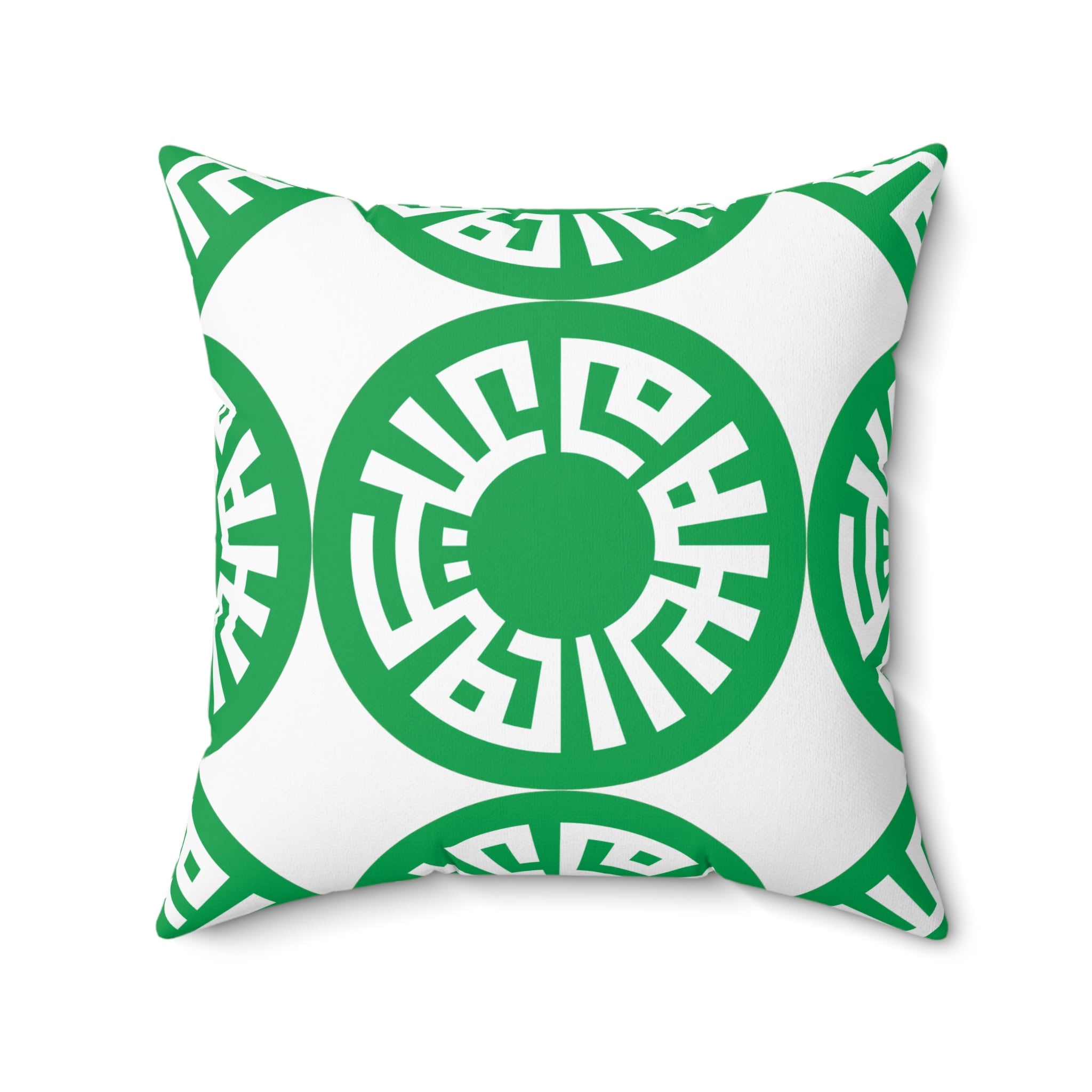 "Salam" Spun Polyester Square Pillow- Green