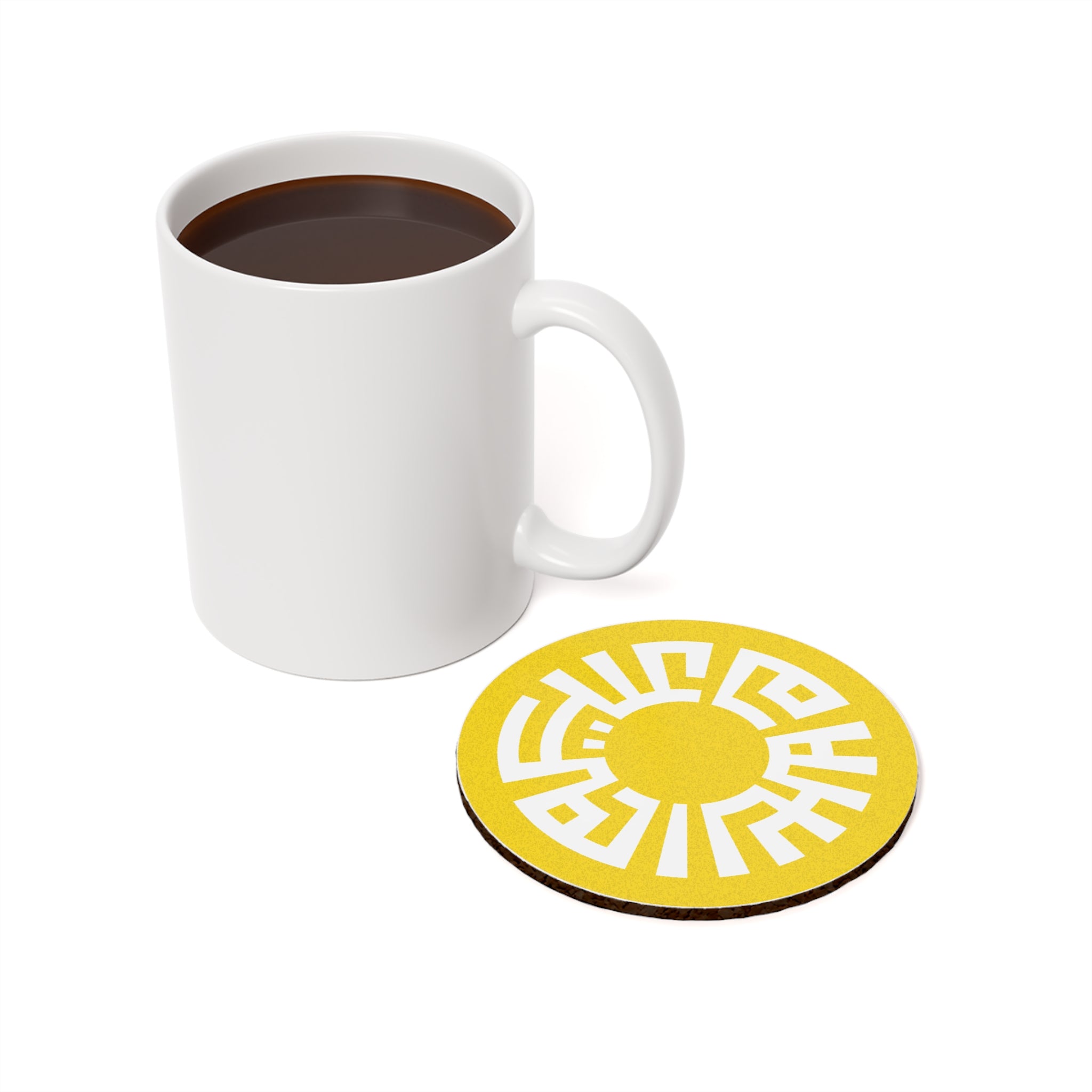 "Salam" Cork Back Coaster- Yellow