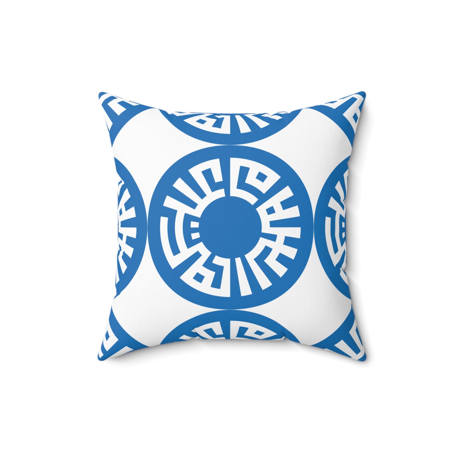 Spun Polyester Square Pillow- "Salam"  Blue
