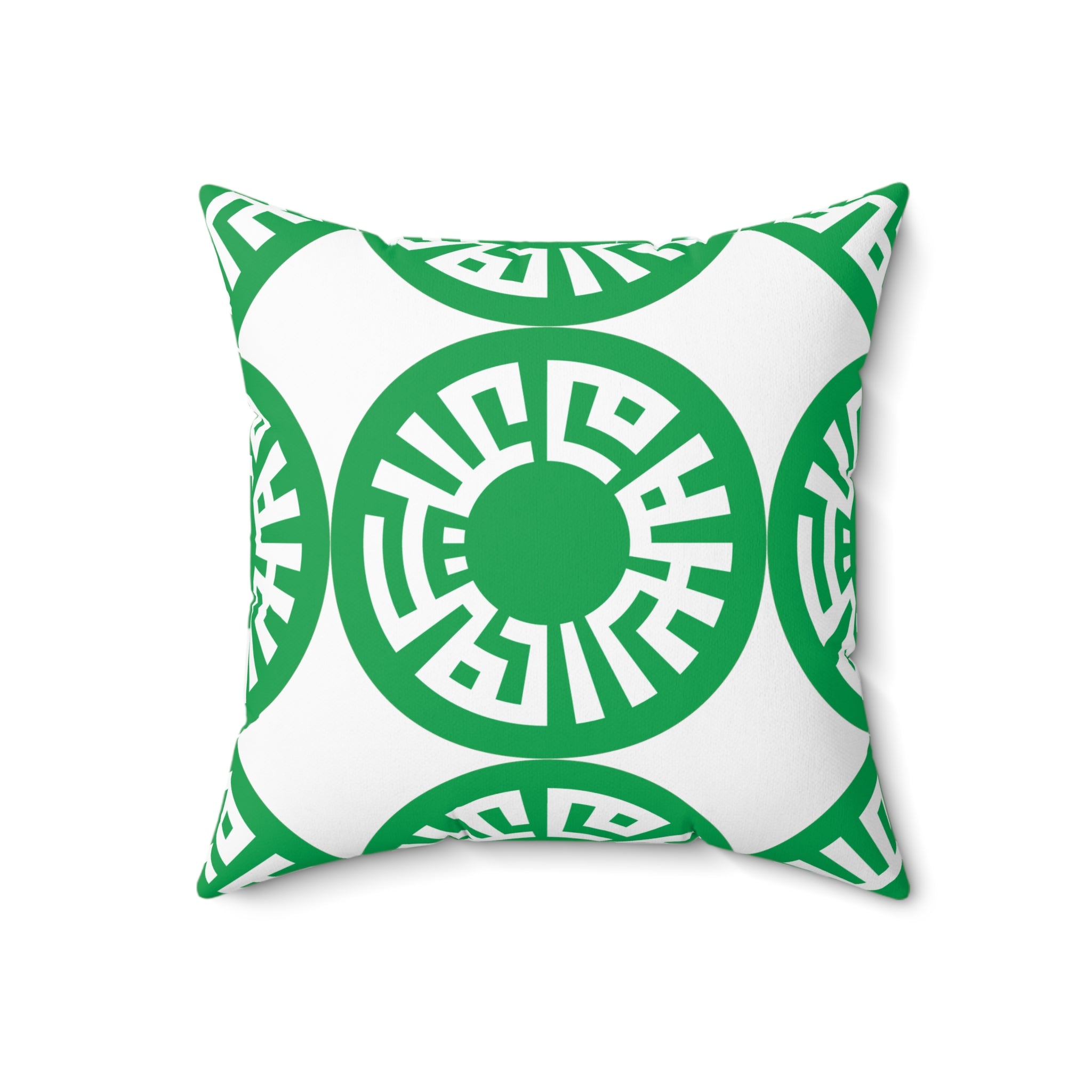 "Salam" Spun Polyester Square Pillow- Green