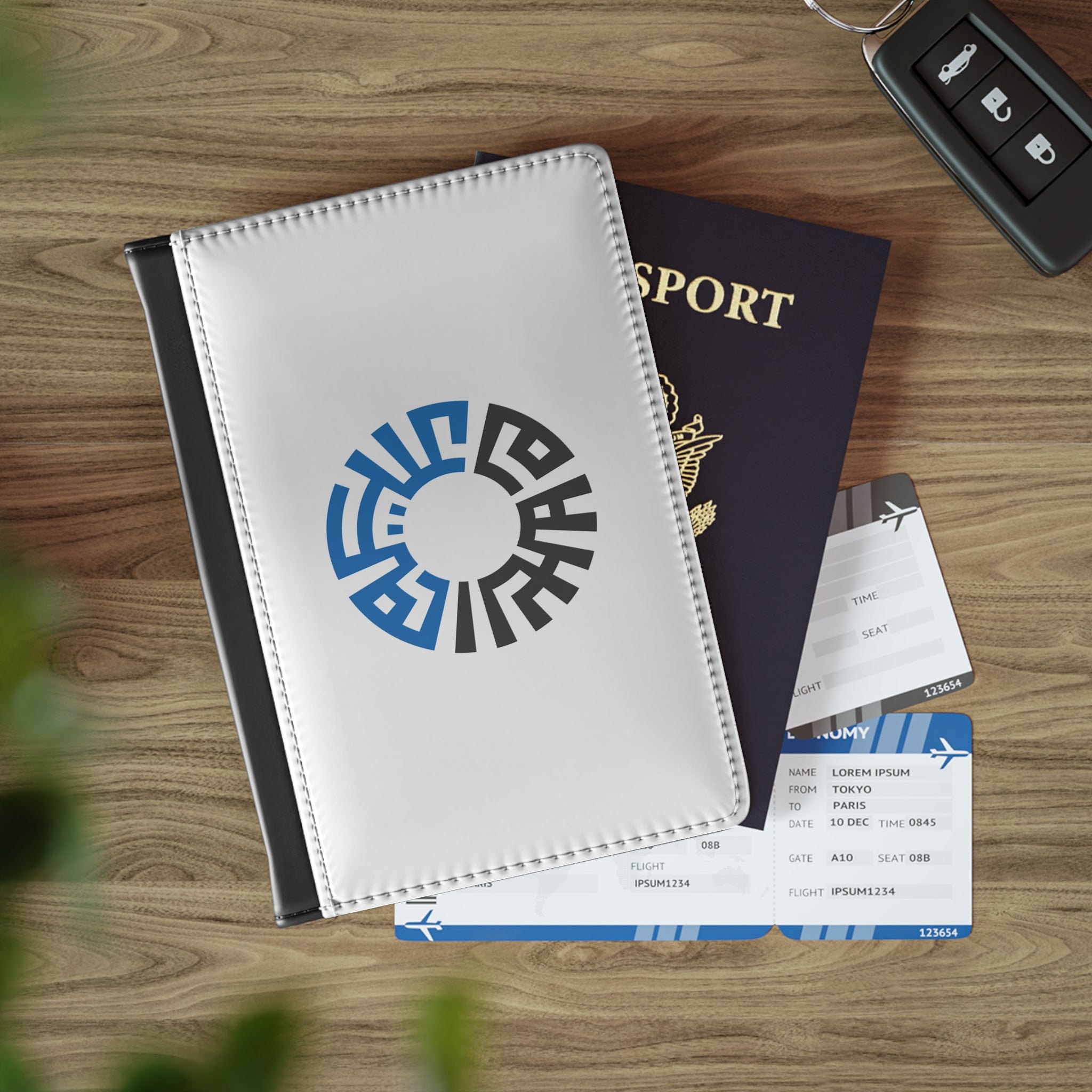 "Salam" Passport Cover Blue/Grey w/ RFID Blocking