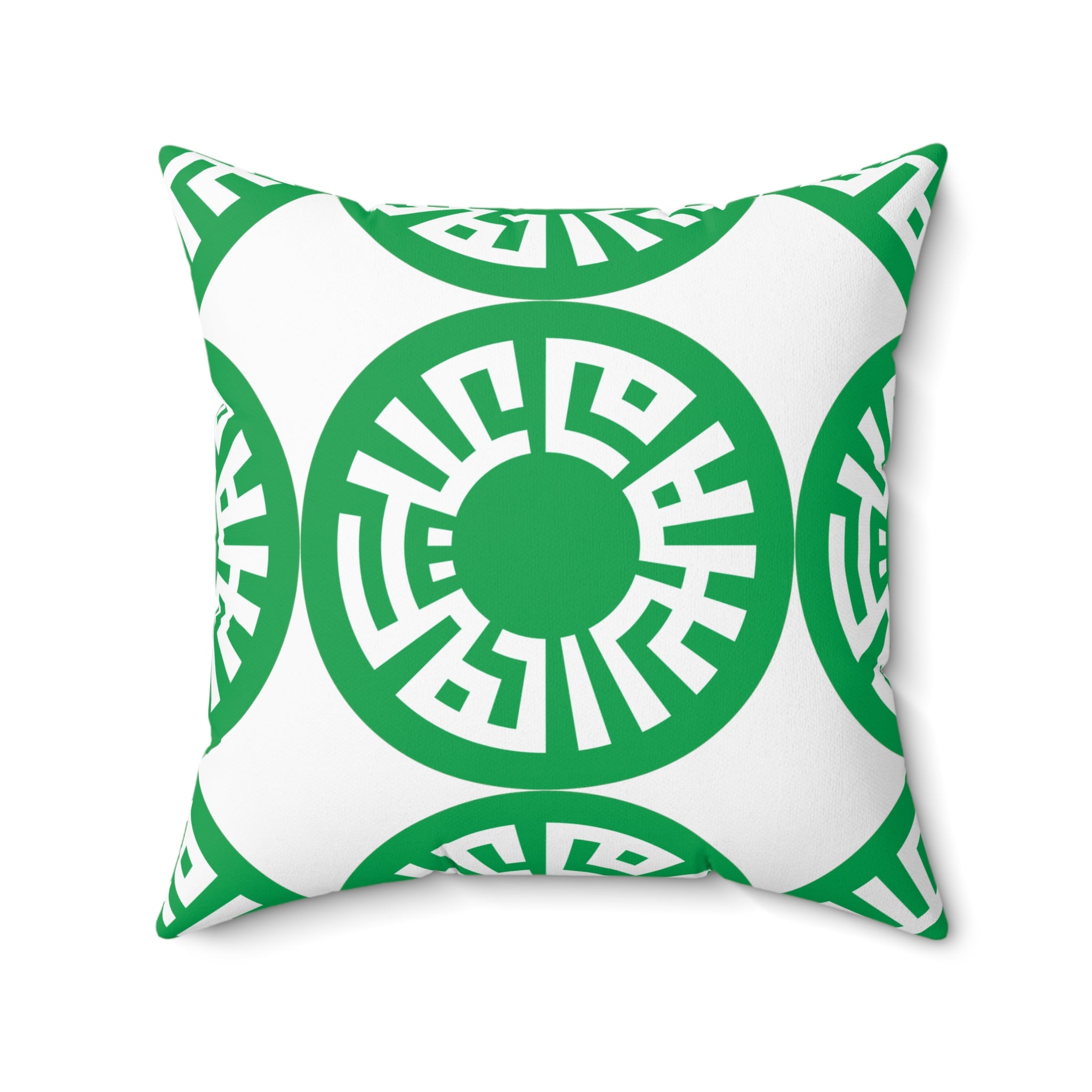 "Salam" Spun Polyester Square Pillow- Green
