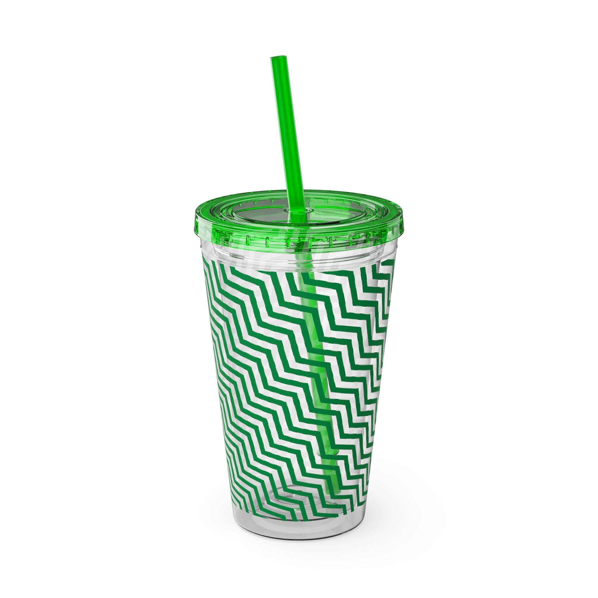 Sunsplash Tumbler with Straw, 16oz- Green