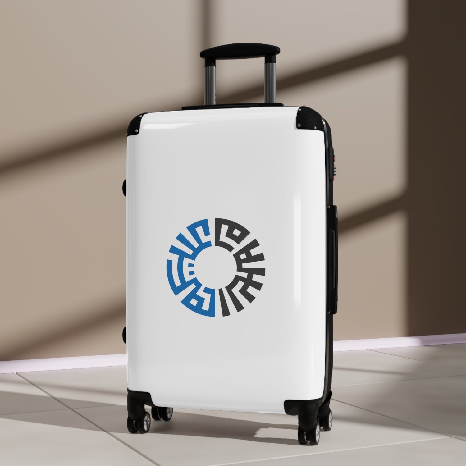 Travel Suitcase, 3 sizes- White/Blue
