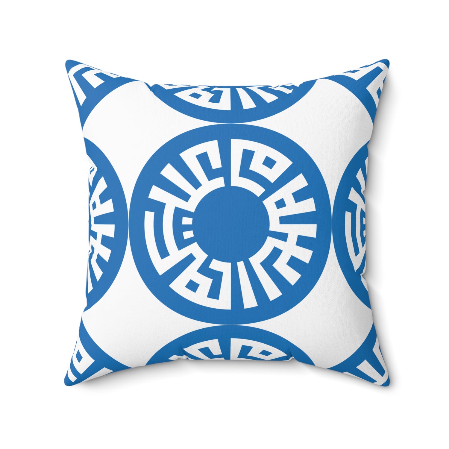 Spun Polyester Square Pillow- "Salam"  Blue