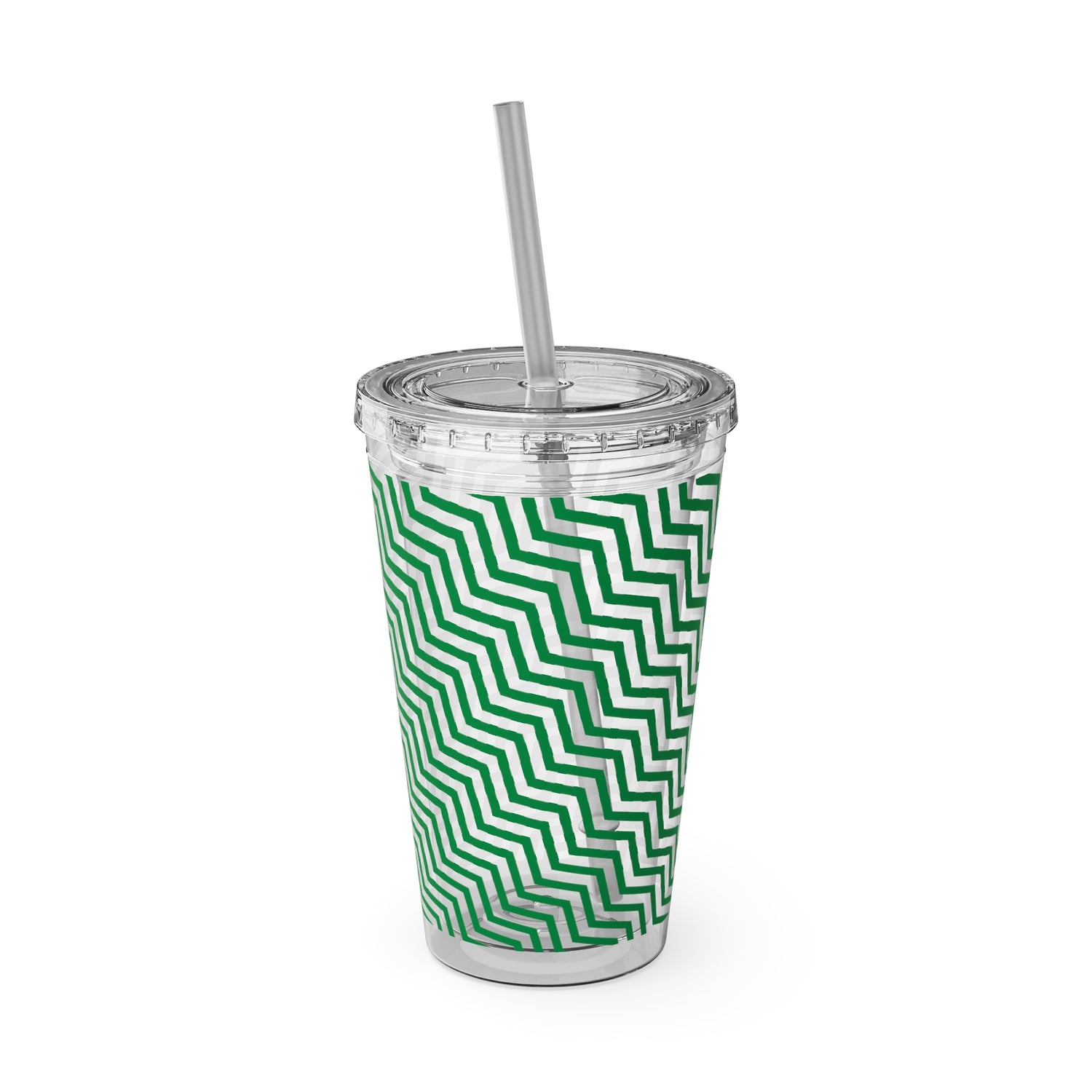Sunsplash Tumbler with Straw, 16oz- Green