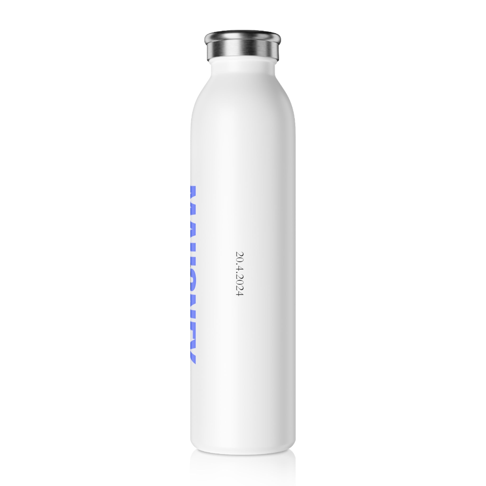 Personalized Slim Water Bottle, Blue