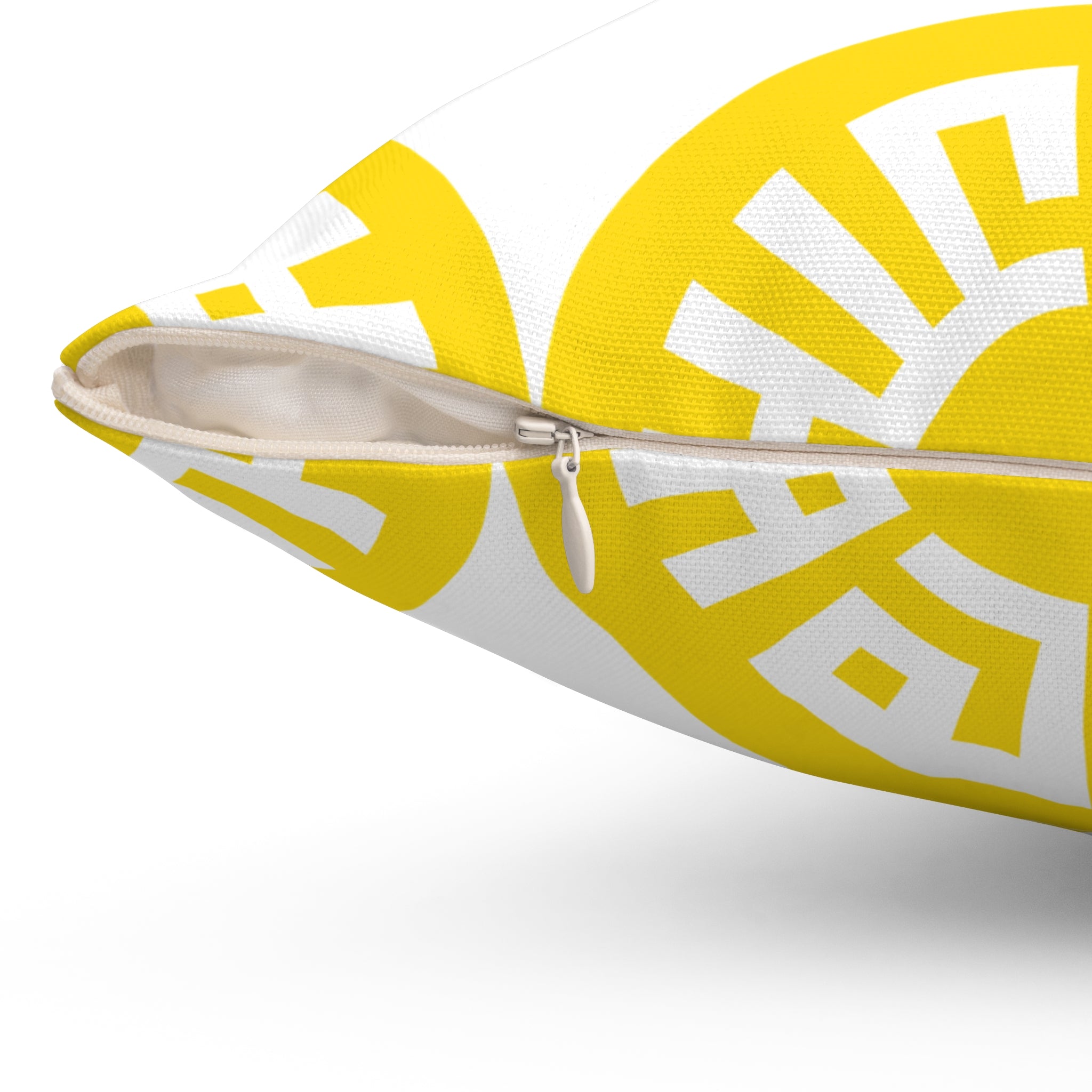 "Salam" Spun Polyester Square Pillow- Yellow