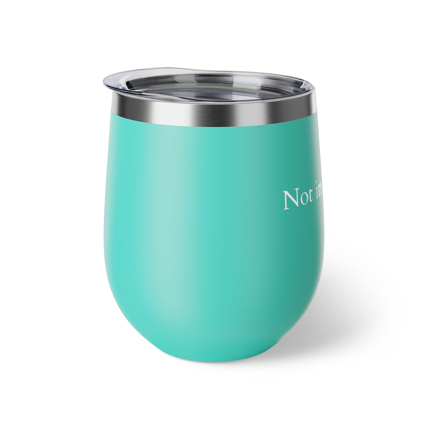 Copper Vacuum Insulated Cup, 12oz- White "Not in my name"