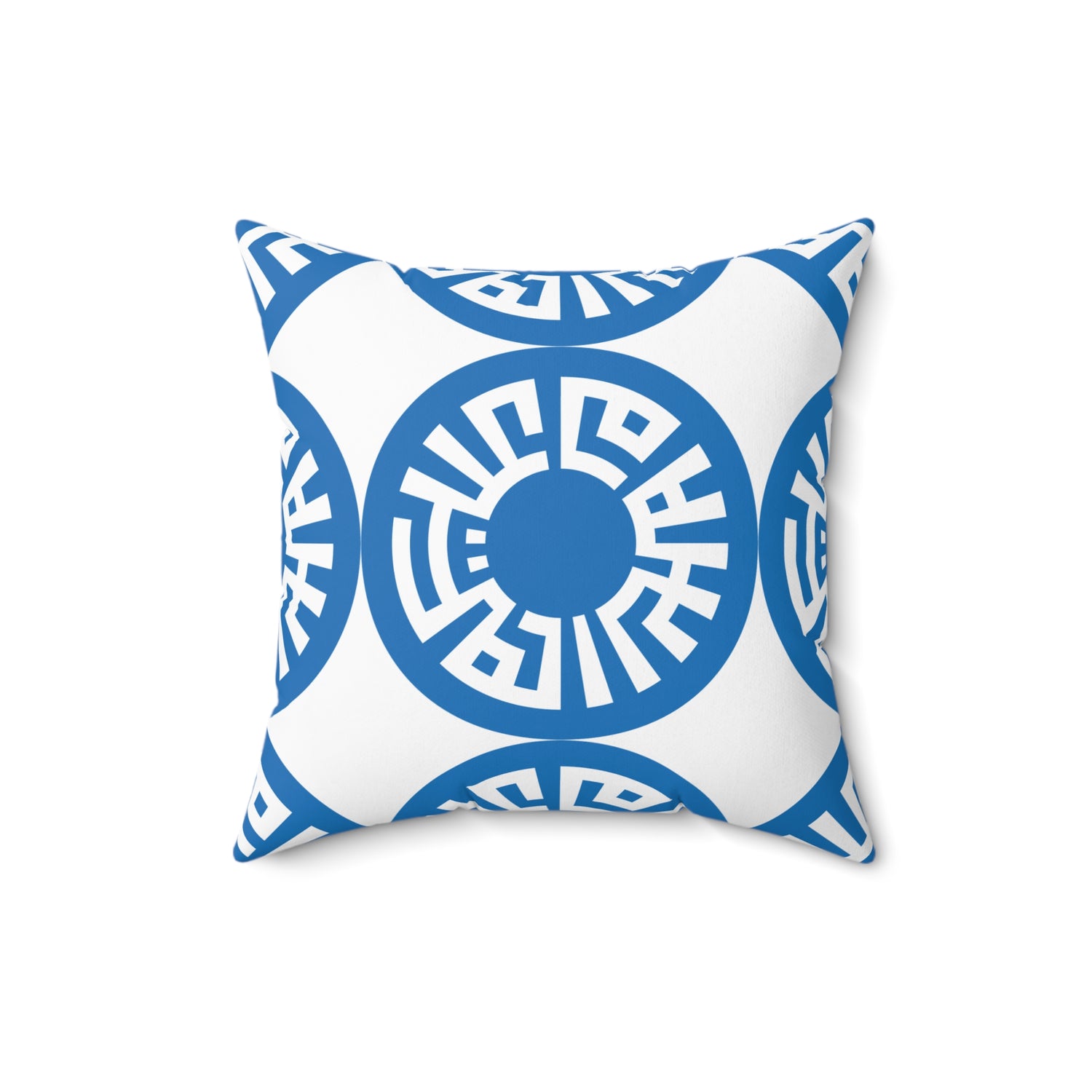 Spun Polyester Square Pillow- "Salam"  Blue