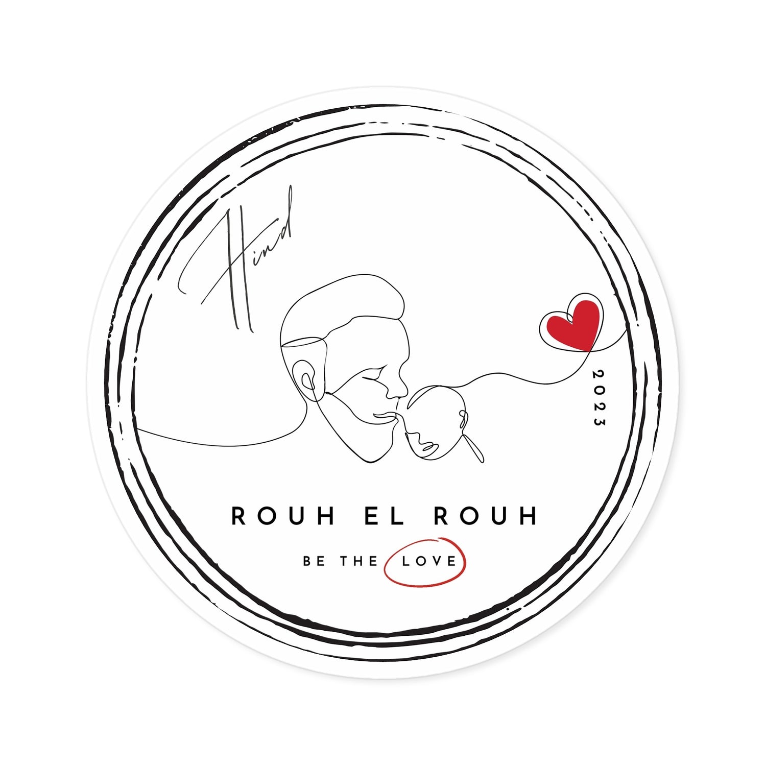 "Rouh el Rouh" Round Stickers, Indoor\Outdoor