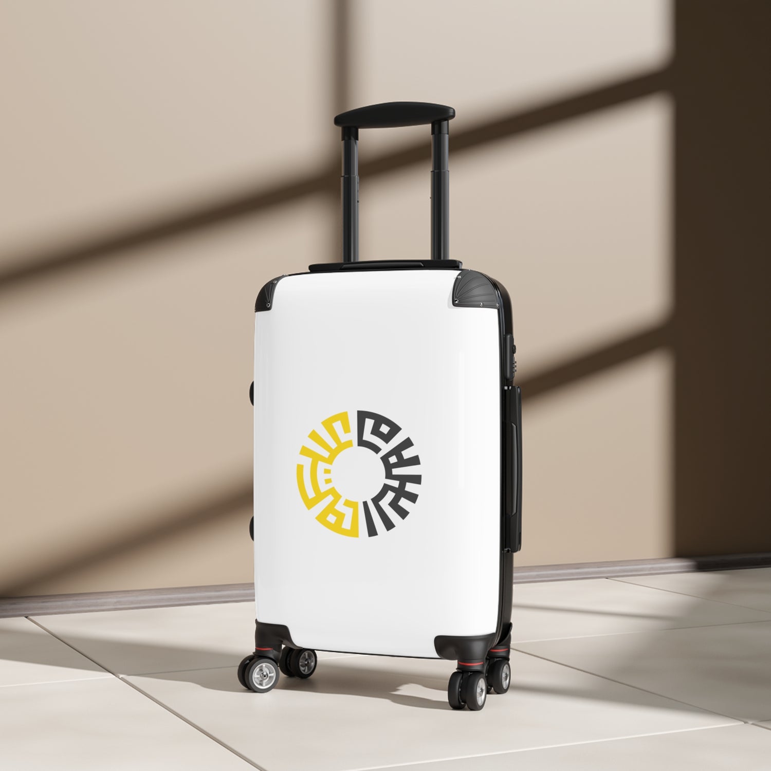 Travel Suitcases- White/Yellow