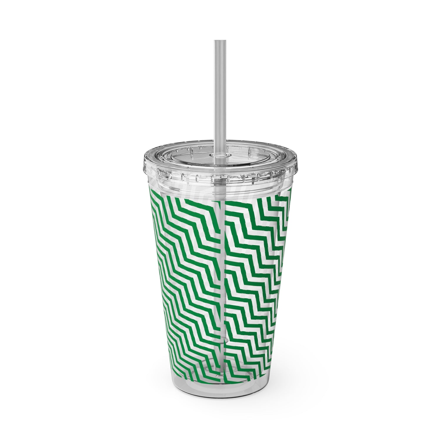 Sunsplash Tumbler with Straw, 16oz- Green