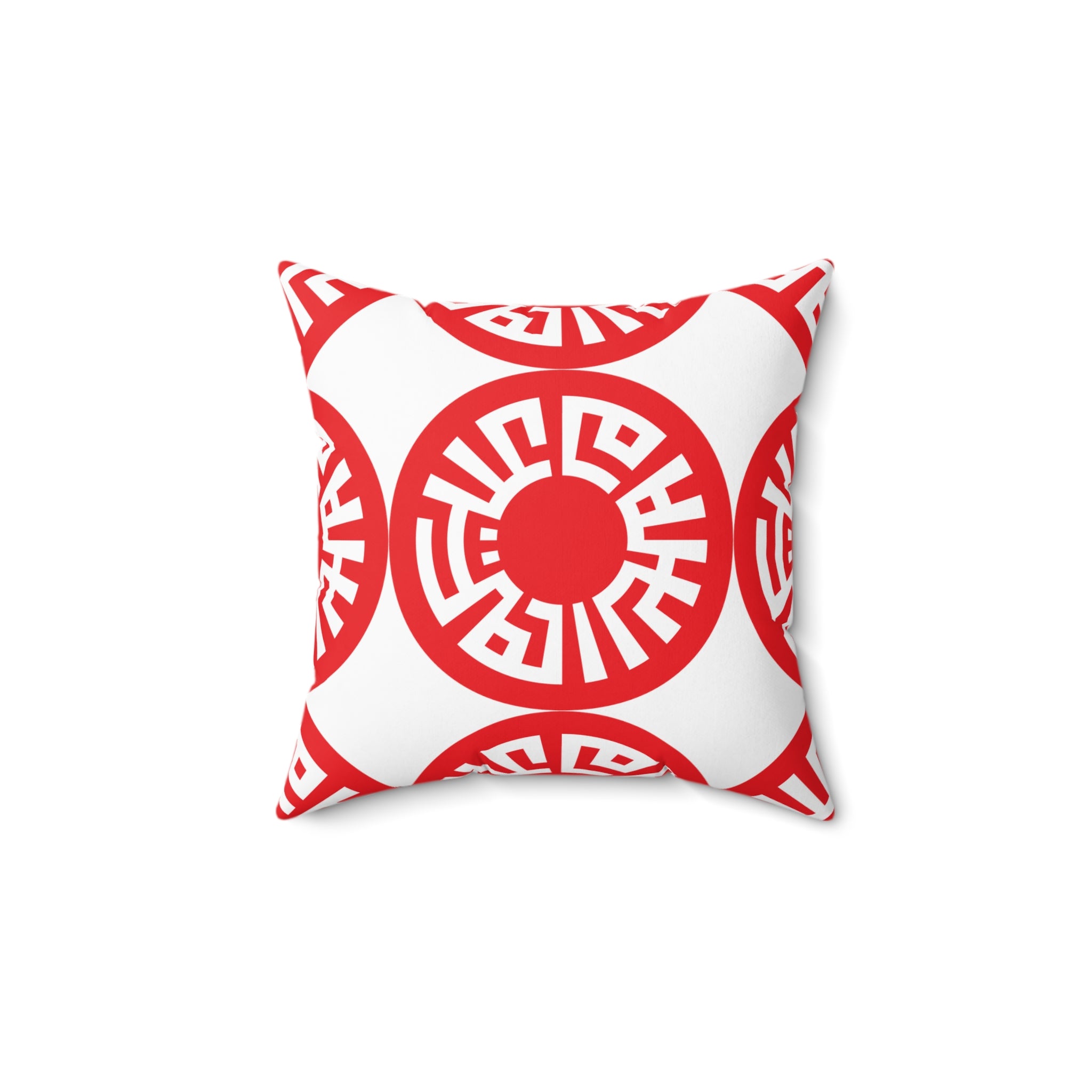 "Salam" Spun Polyester Square Pillow- Red
