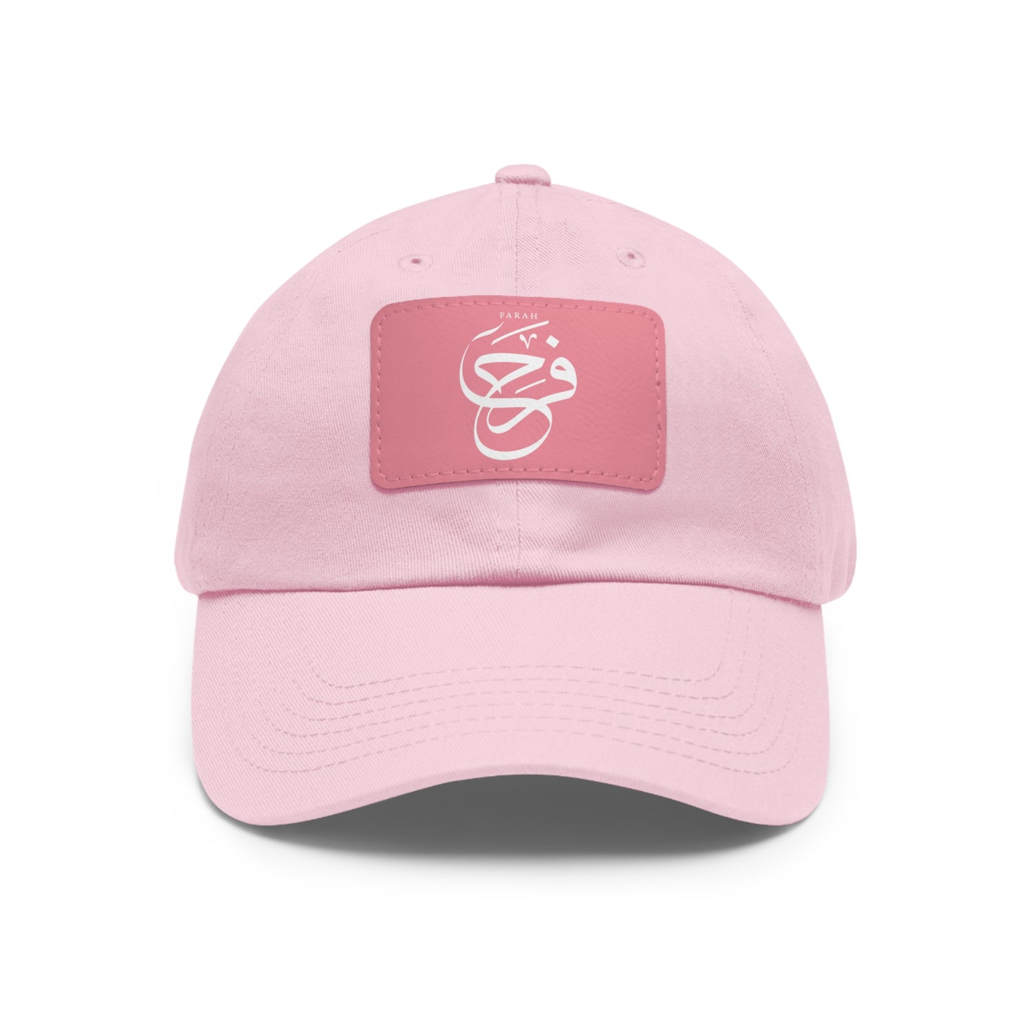 Hat with Leather Patch, "Happiness"