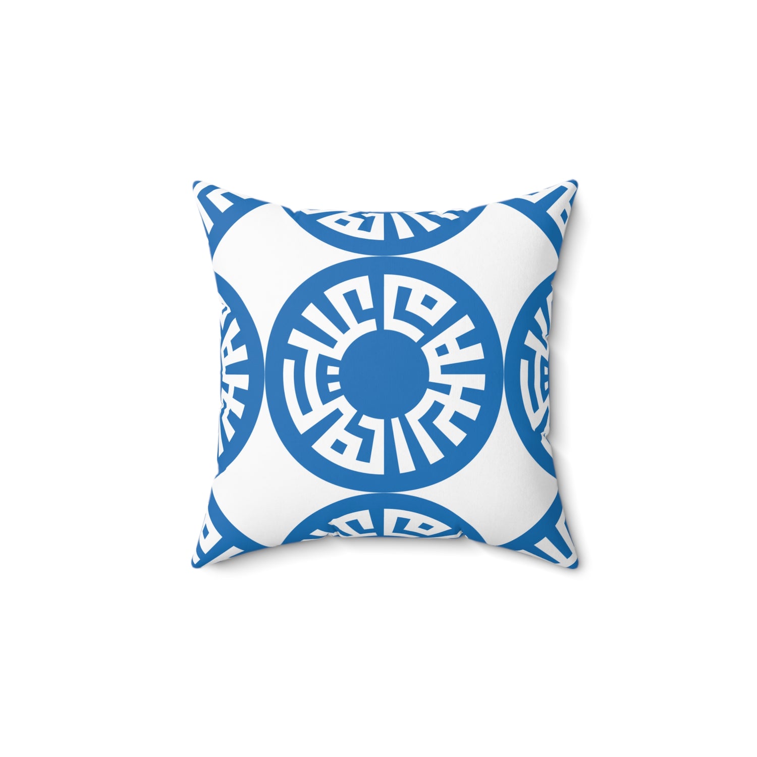 Spun Polyester Square Pillow- "Salam"  Blue