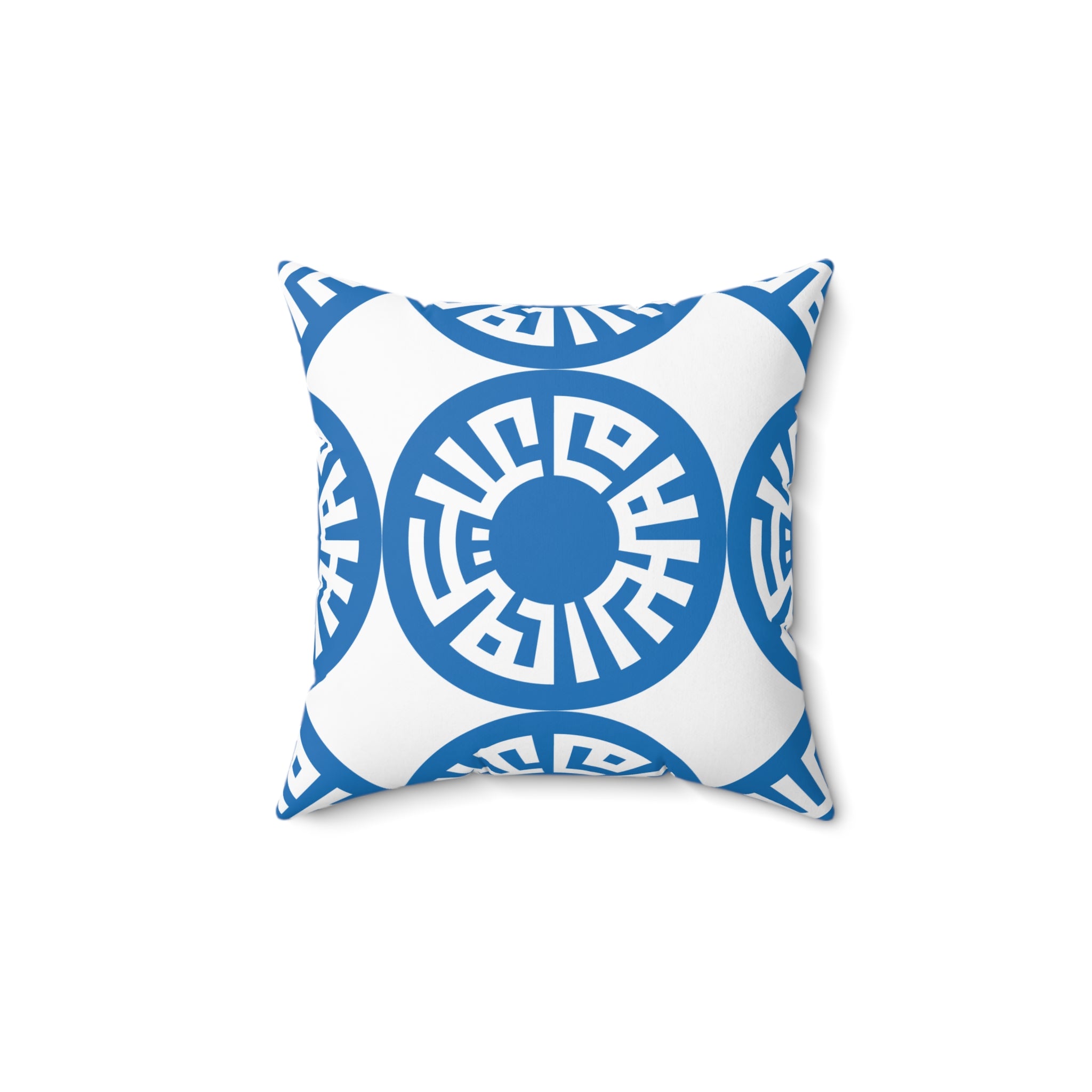 Spun Polyester Square Pillow- "Salam"  Blue