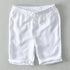Pure Linen Shorts Men 2024 Summer New Fashion Solid White Loose Holiday Shorts Man Casual Shorts