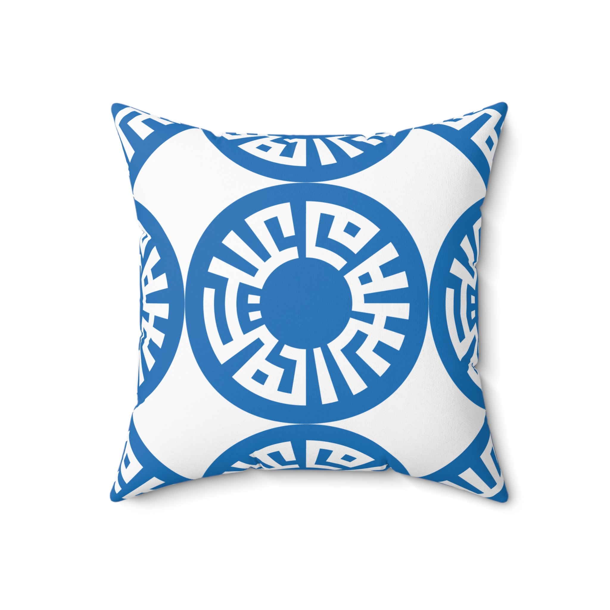 Spun Polyester Square Pillow- "Salam"  Blue