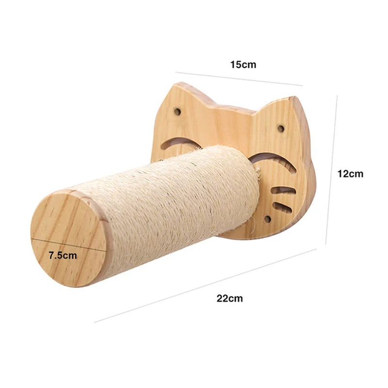 Cat Climbing Shelf Wall Mounted Four Step Stairway with Sisal Scratching Post for Cats Tree Tower Platform Jumping Pet Furniture