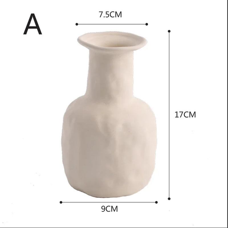 Ceramic Vase Nordic Home Decor Room Decoration Candle Holder Flower Pot Decoration Desktop Art Flower Vases Dropshipping