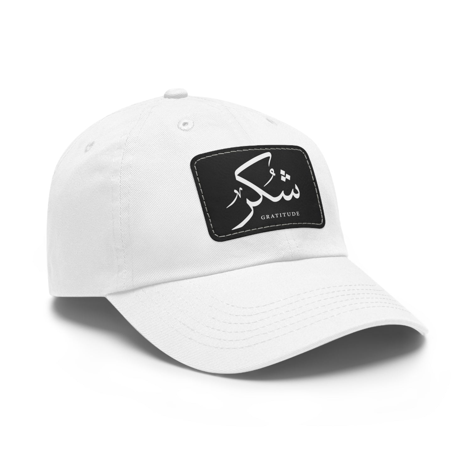 Hat with Leather Patch, "Gratitude"