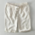 Pure Linen Shorts Men 2024 Summer New Fashion Solid White Loose Holiday Shorts Man Casual Shorts
