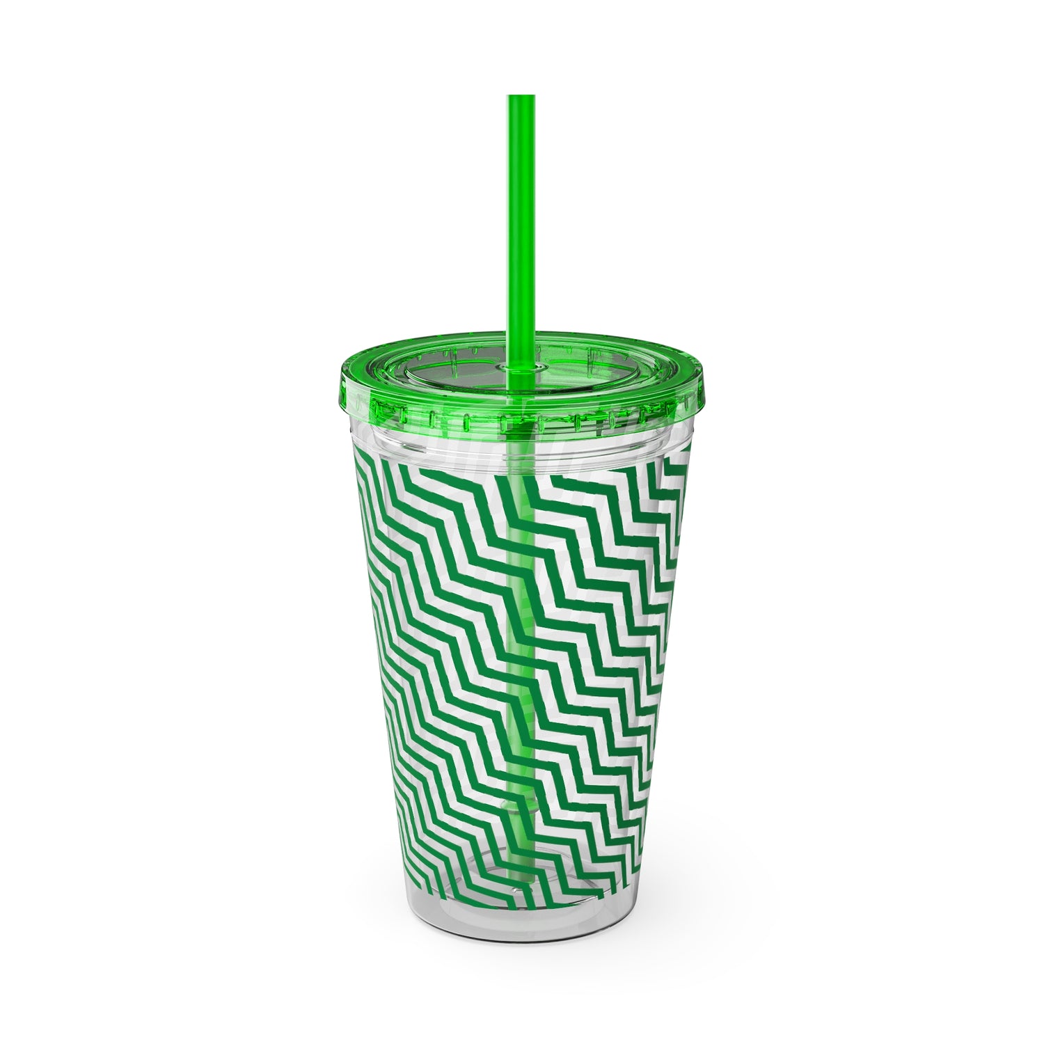 Sunsplash Tumbler with Straw, 16oz- Green