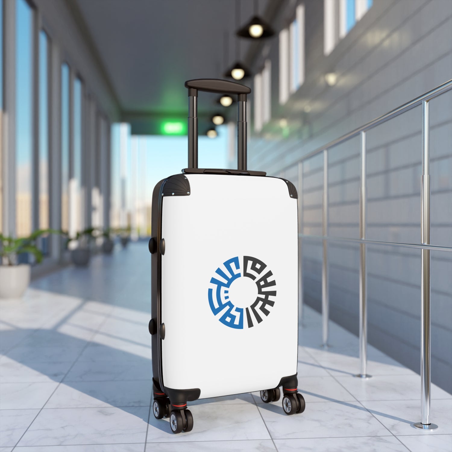 Travel Suitcase, 3 sizes- White/Blue