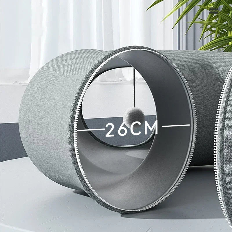 Detachable Cat Tunnel Nest, Pet Cat Toys Interactive, 2 in 1 Donut Tunnel Toys for Cats and Bed for a Cat
