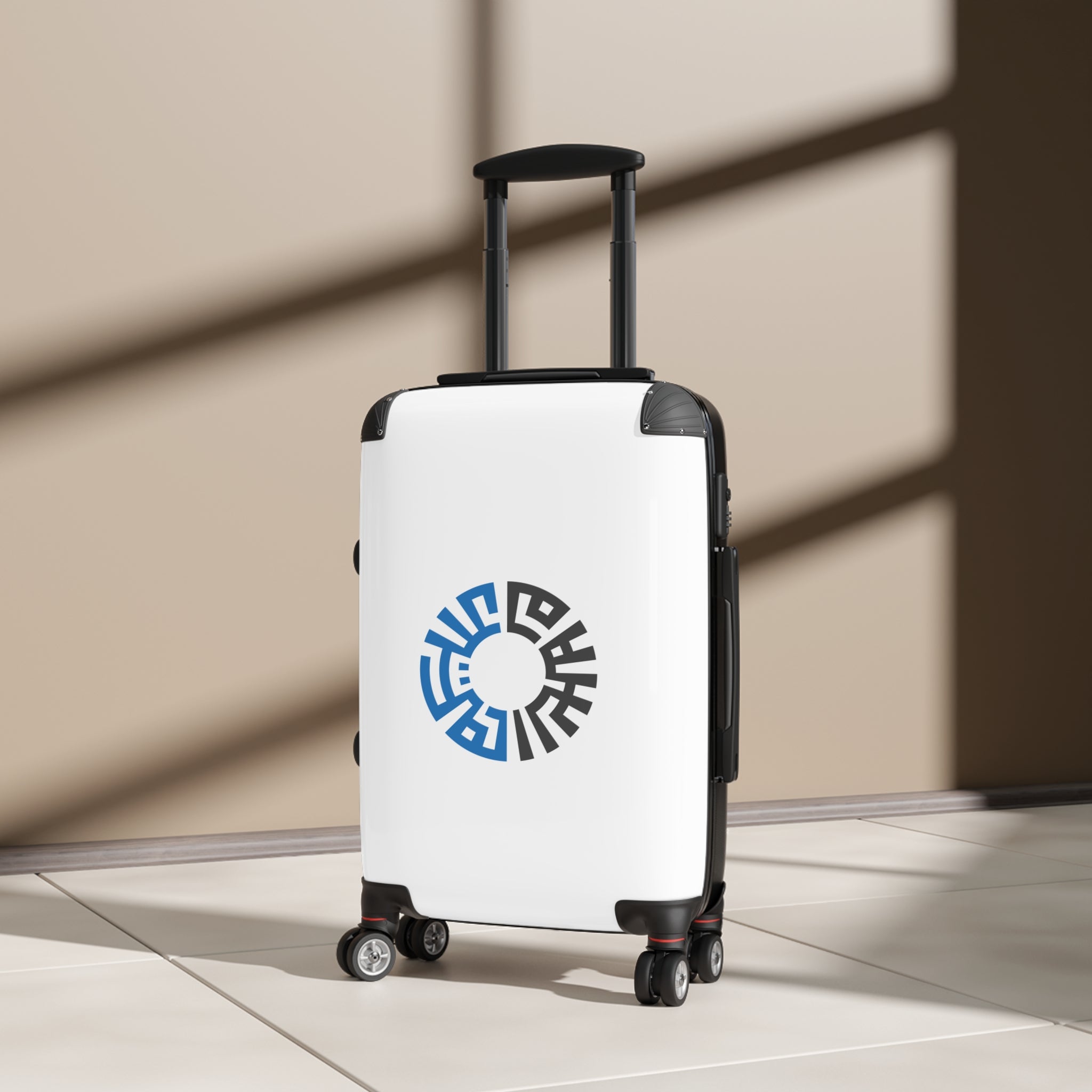 Travel Suitcase, 3 sizes- White/Blue