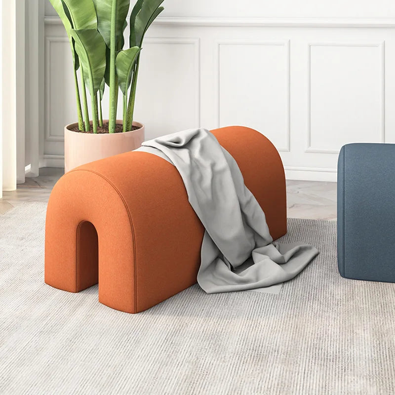 Wuli Nordic Makeup Stool Change the Footstool at the Door Home Minimalist Long Sofa Stool Creative Low Stools Furniture