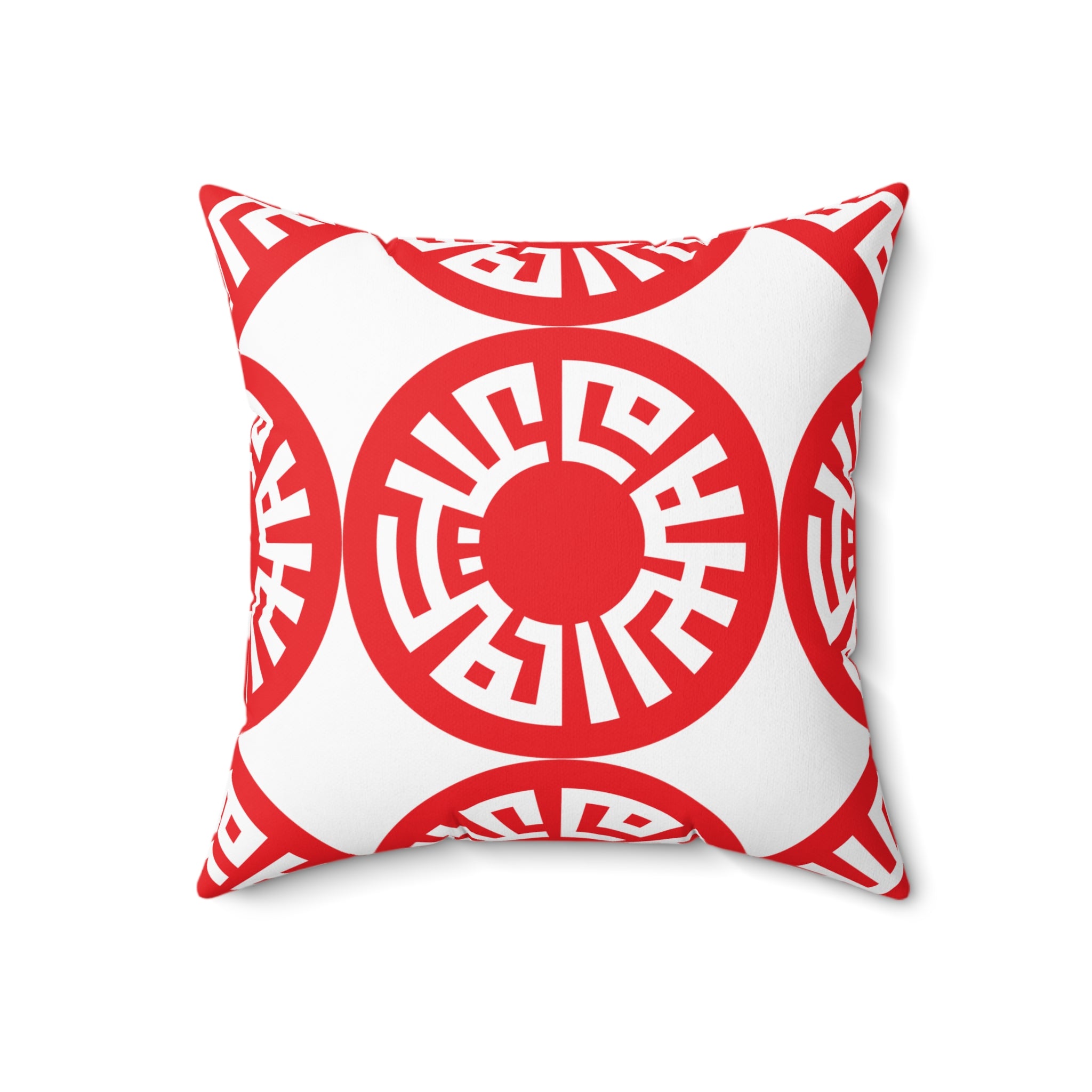 "Salam" Spun Polyester Square Pillow- Red