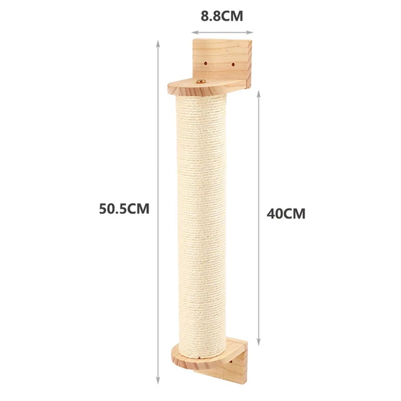 Cat Climbing Shelf Wall Mounted Four Step Stairway with Sisal Scratching Post for Cats Tree Tower Platform Jumping Pet Furniture