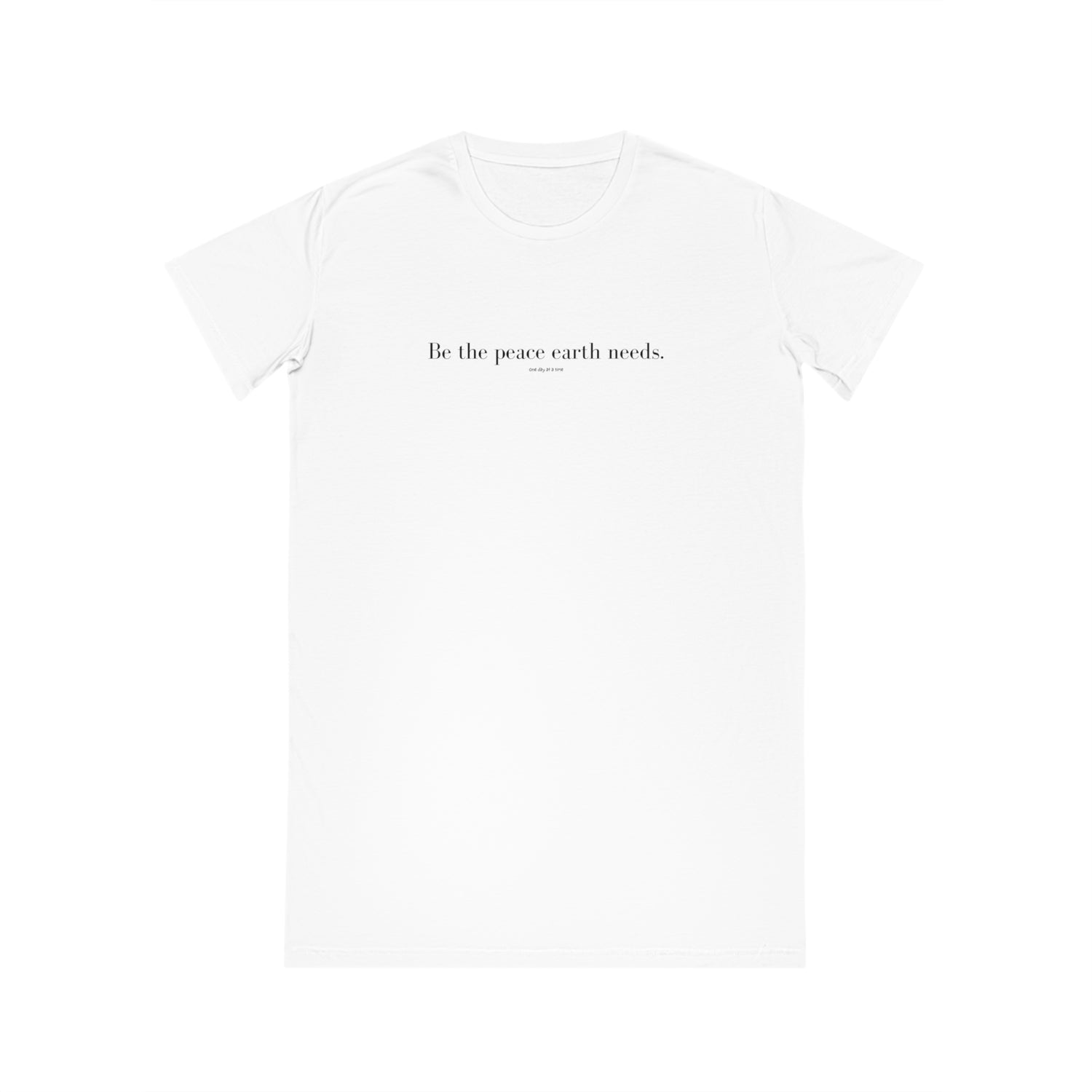 "Be the peace" eco-friendly women pajama dress- White