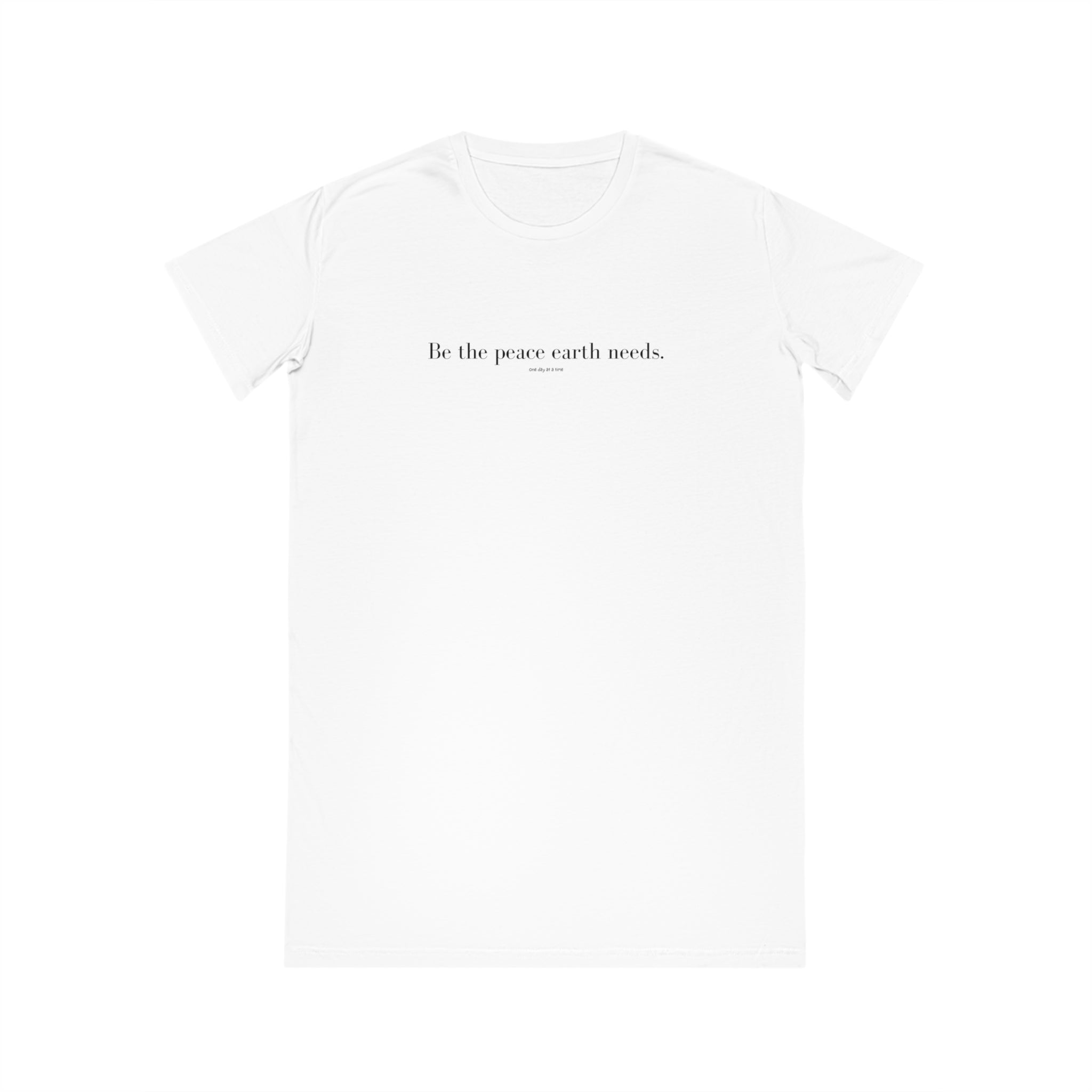 "Be the peace" eco-friendly women pajama dress- White