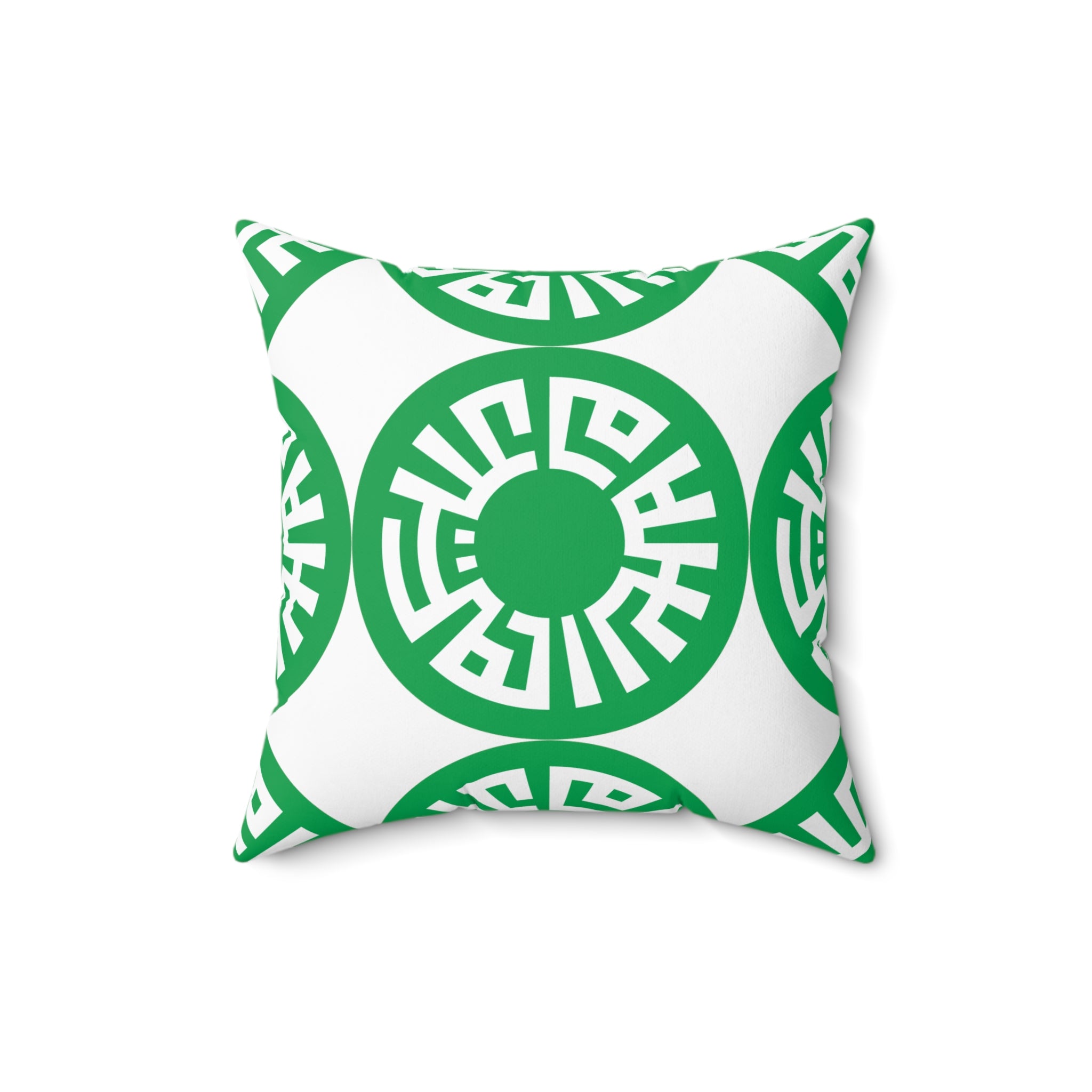 "Salam" Spun Polyester Square Pillow- Green