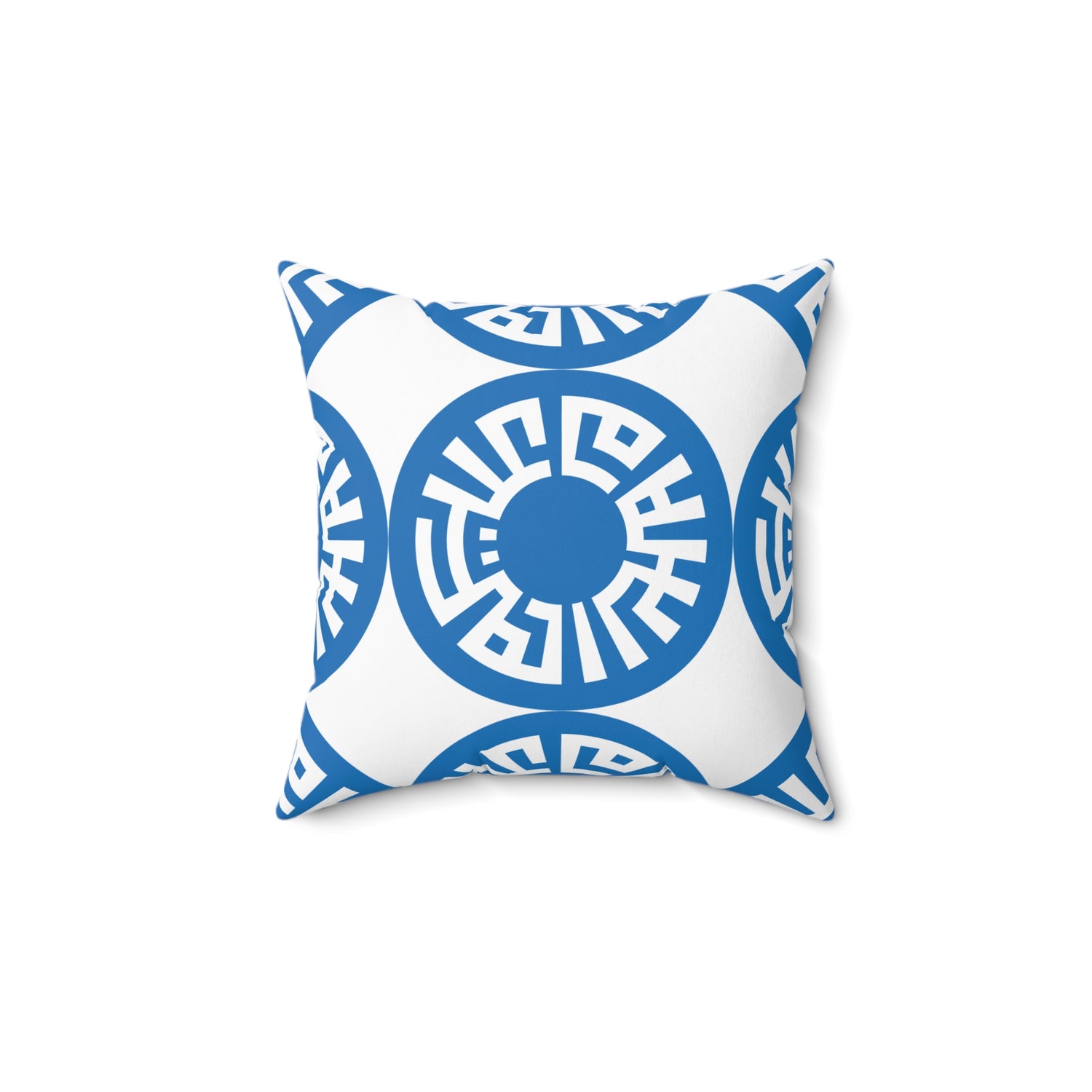 Spun Polyester Square Pillow- "Salam"  Blue