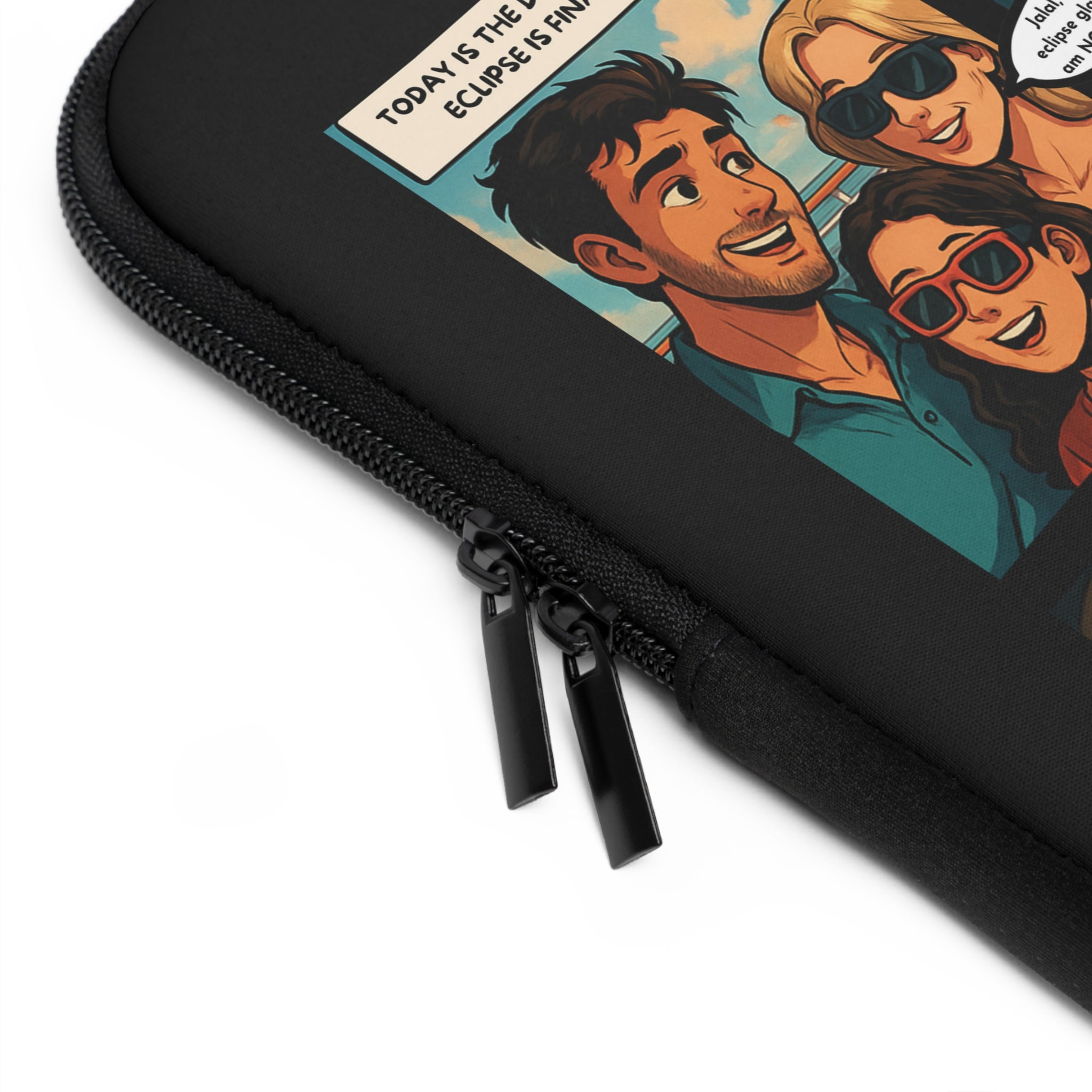 Comic-Inspired Laptop Sleeve - Customized to your story and characters! Black Background