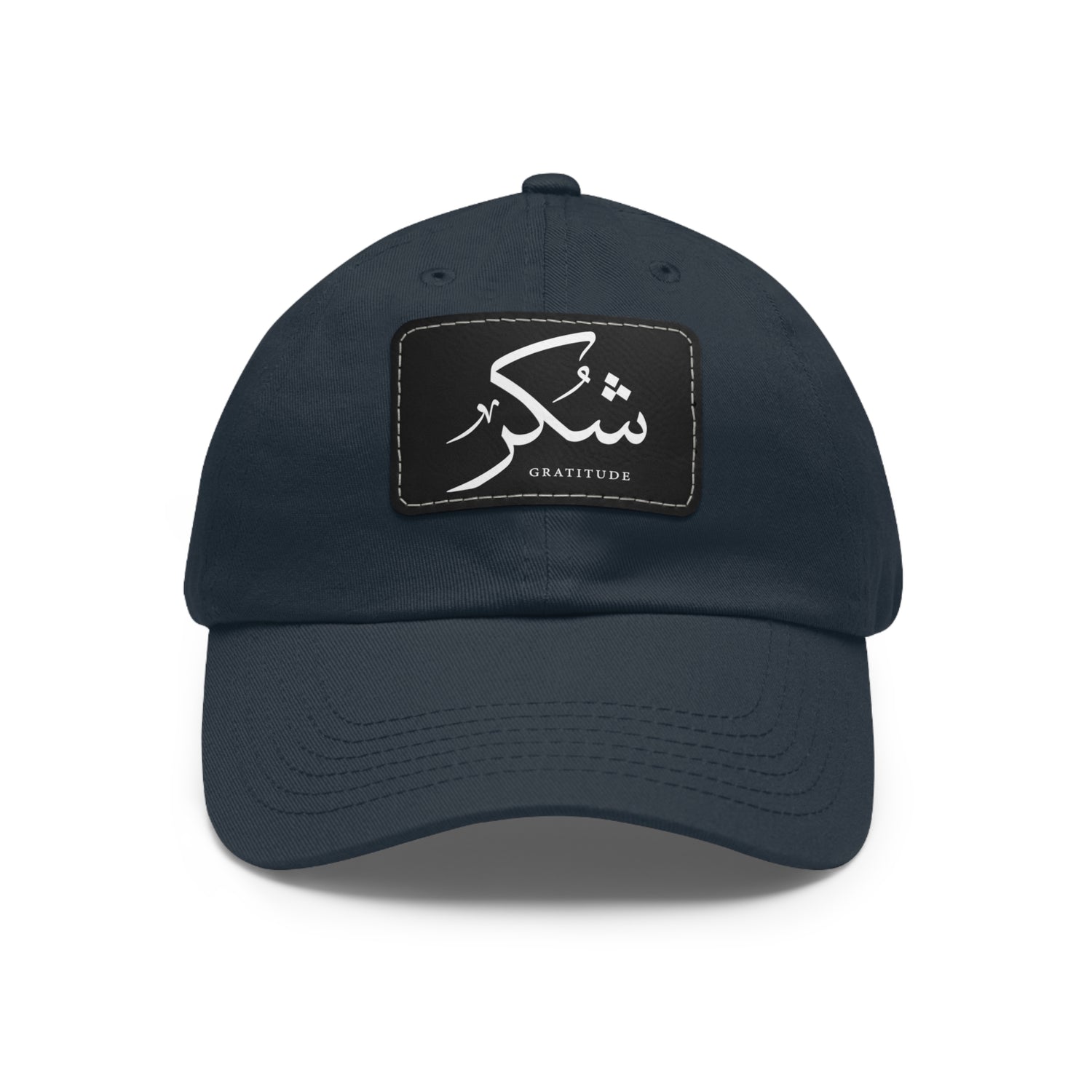Hat with Leather Patch, "Gratitude"