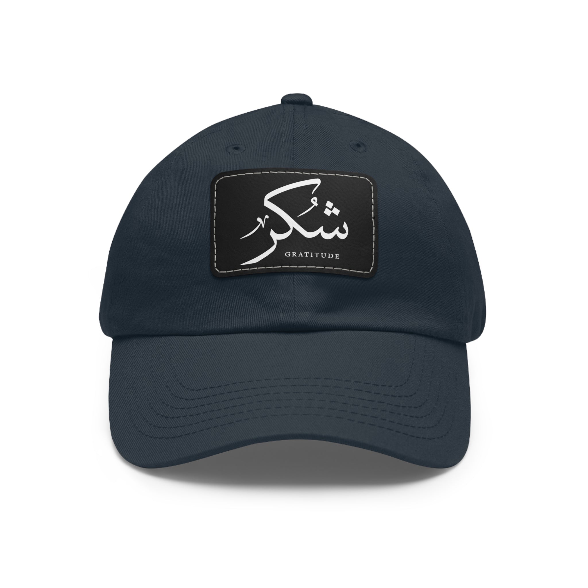 Hat with Leather Patch, "Gratitude"