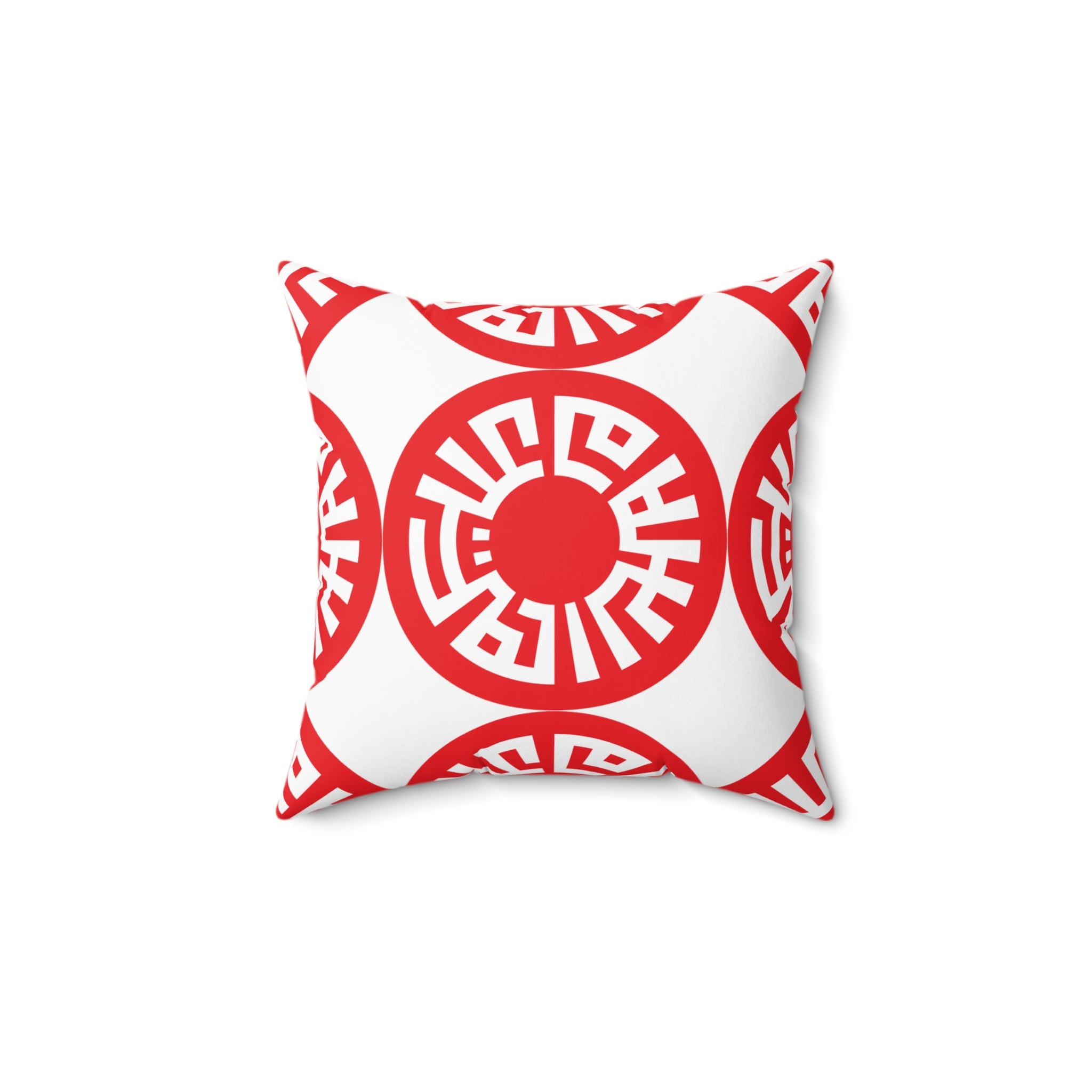 "Salam" Spun Polyester Square Pillow- Red
