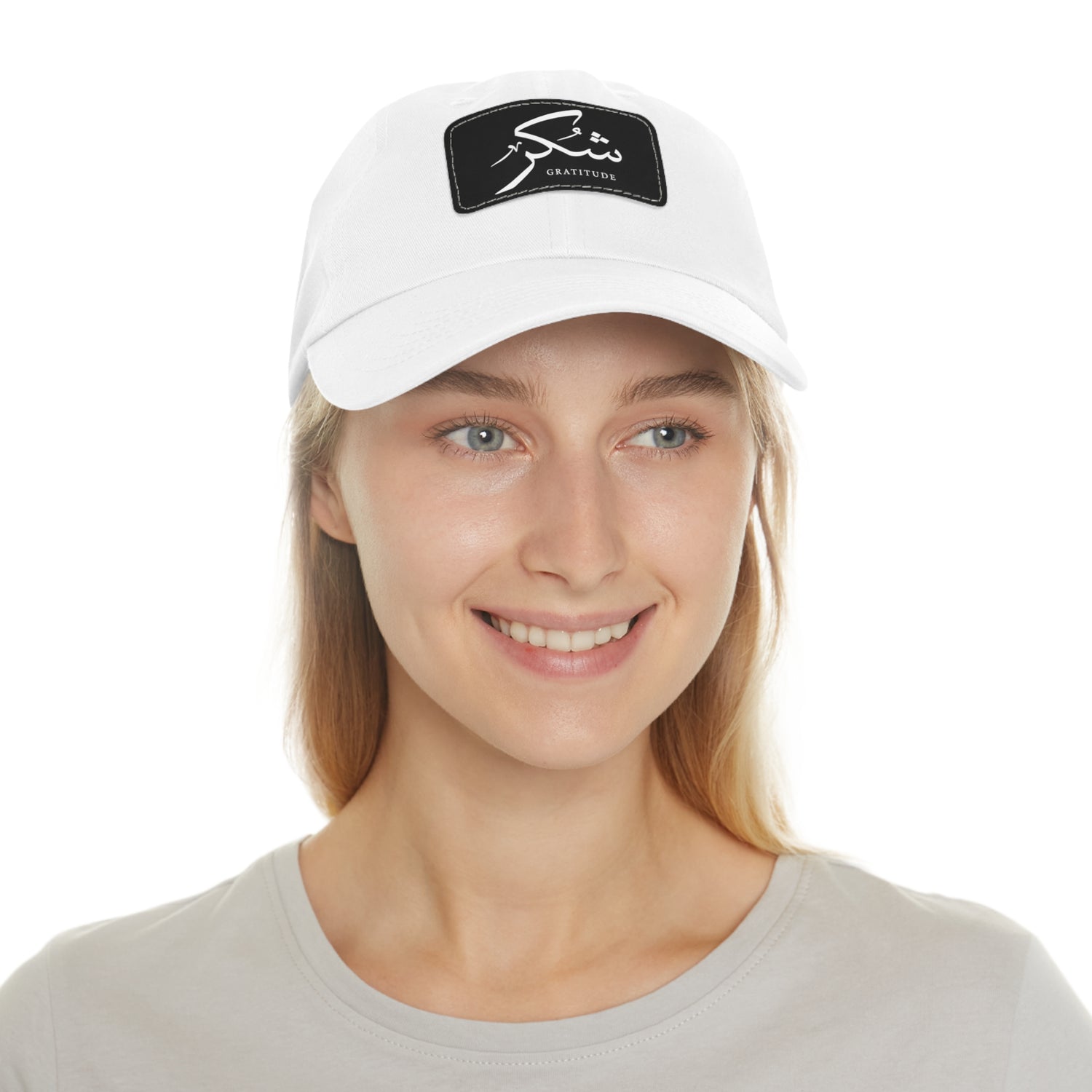 Hat with Leather Patch, "Gratitude"