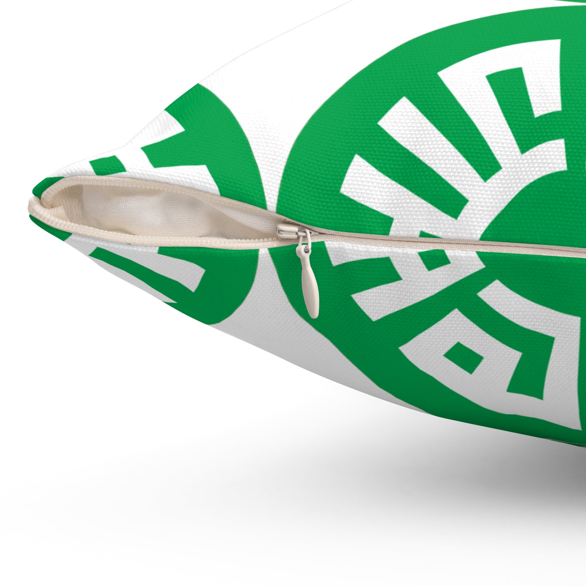 "Salam" Spun Polyester Square Pillow- Green