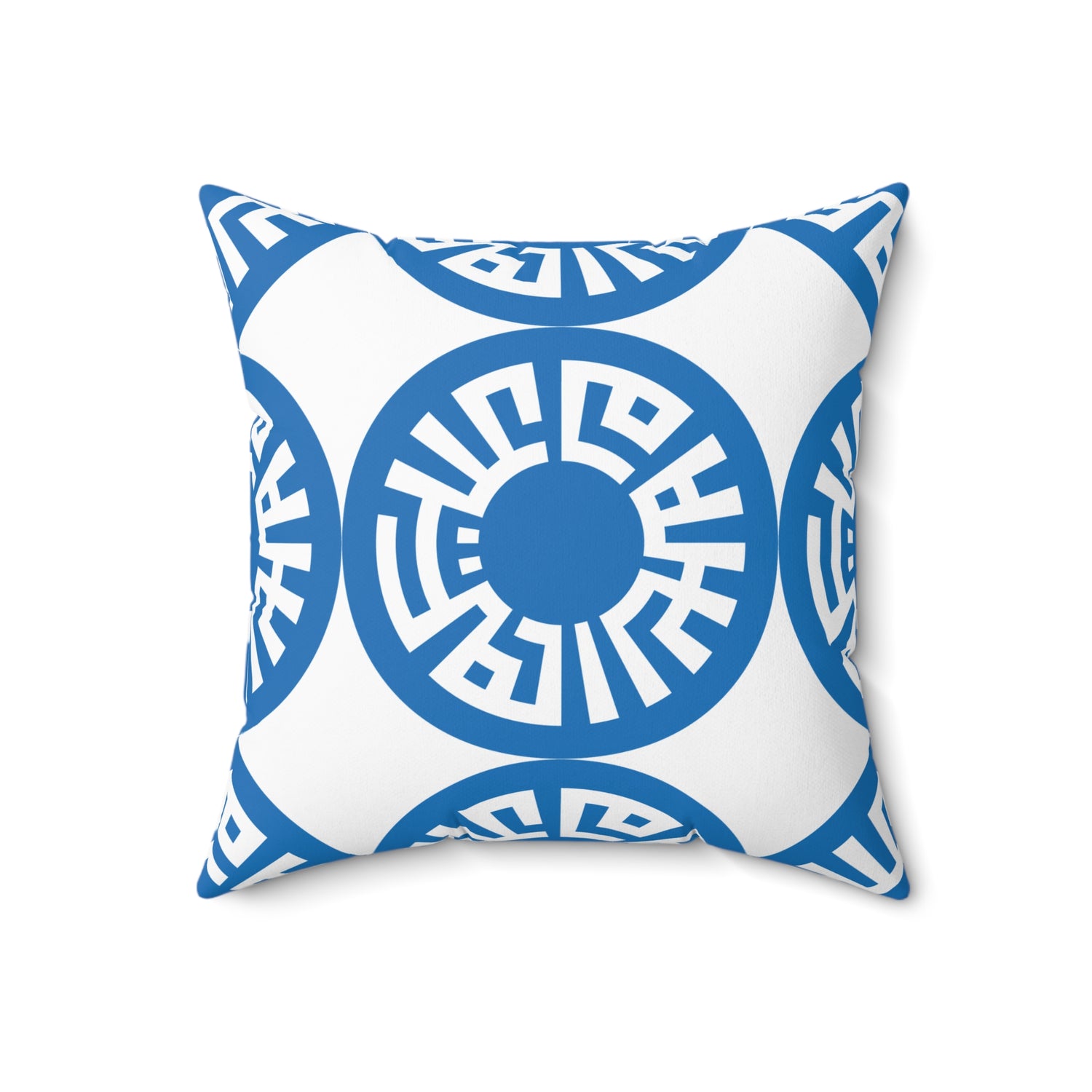 Spun Polyester Square Pillow- "Salam"  Blue