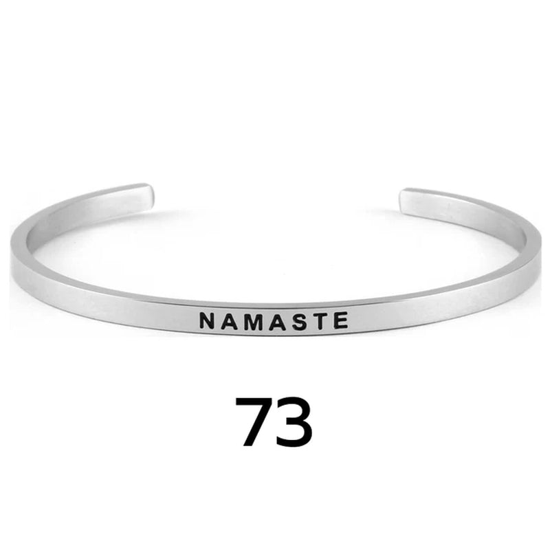 Women Stainless Steel Bangle Inspirational Bracelets Custom Mantra Cuff Band Jewelry Gift for Women