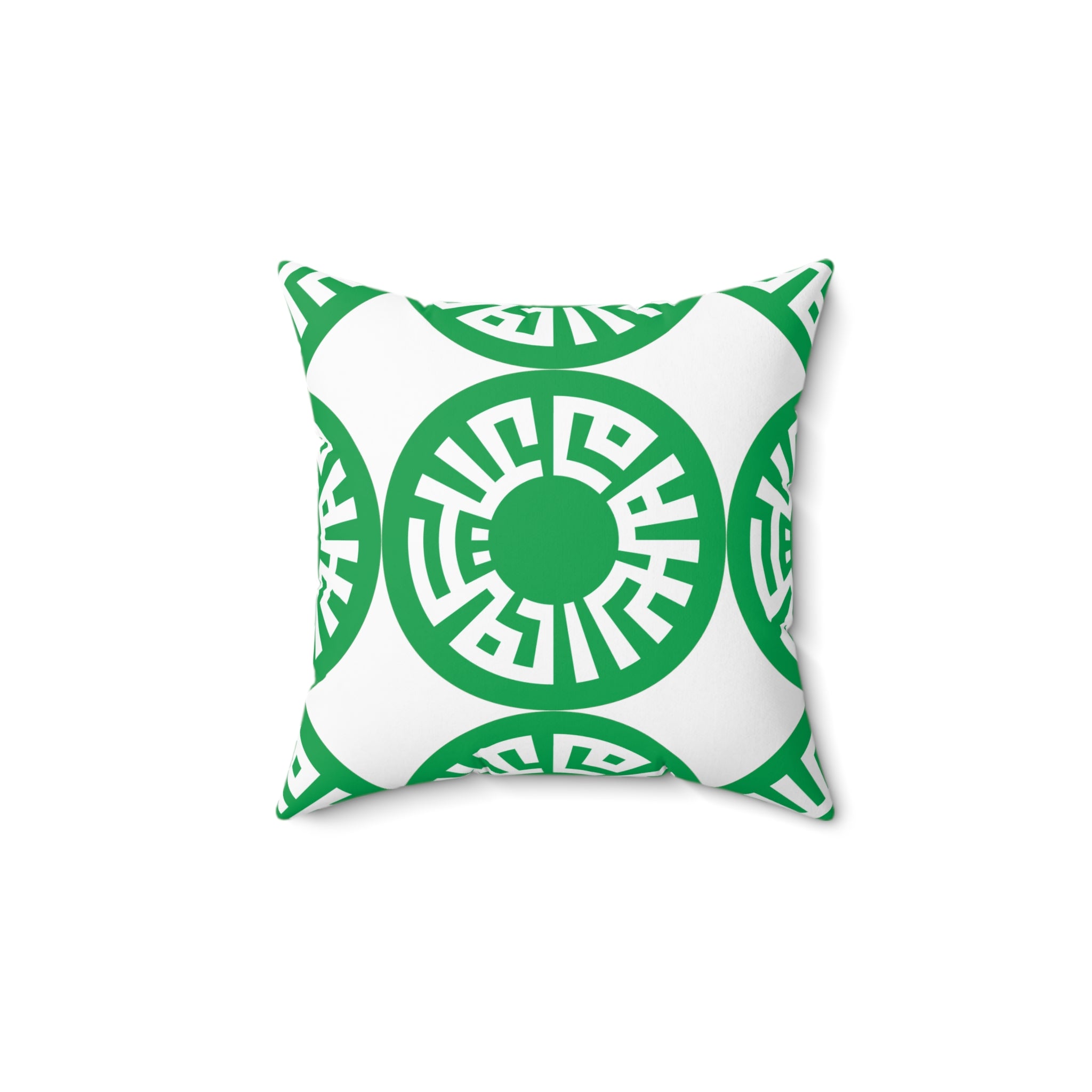 "Salam" Spun Polyester Square Pillow- Green